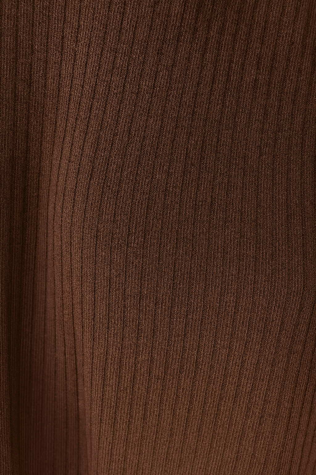 Ribbed Knit Italia Necklace Fine Knit Top - Chocolate