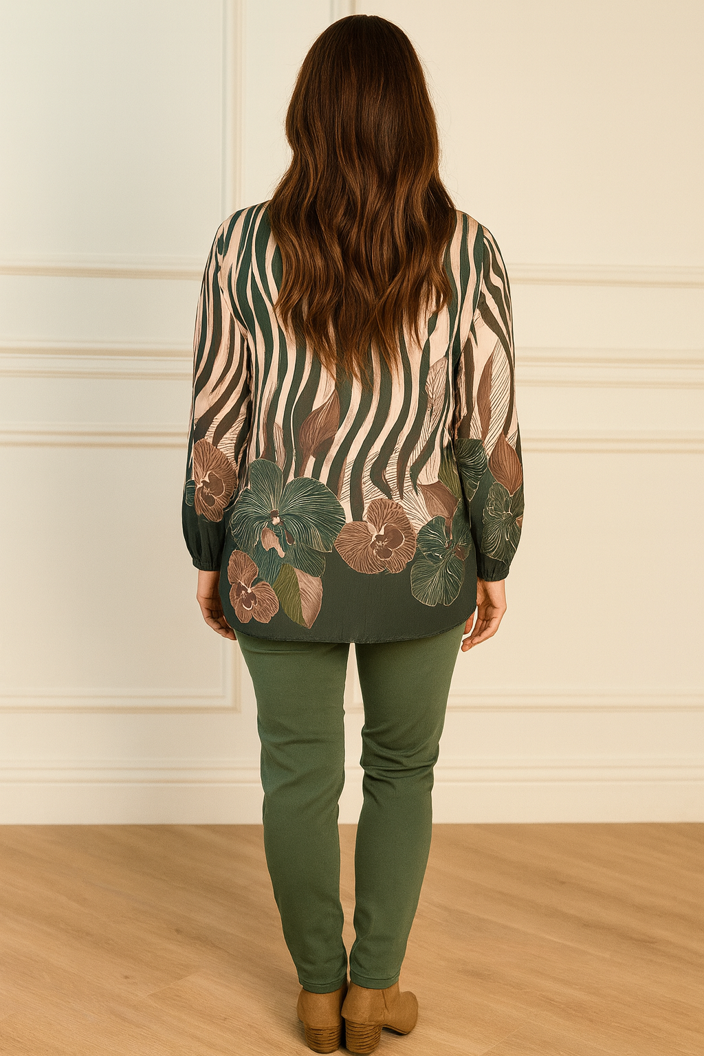 Fully Lined Pleated Valencia Top - Emerald Green