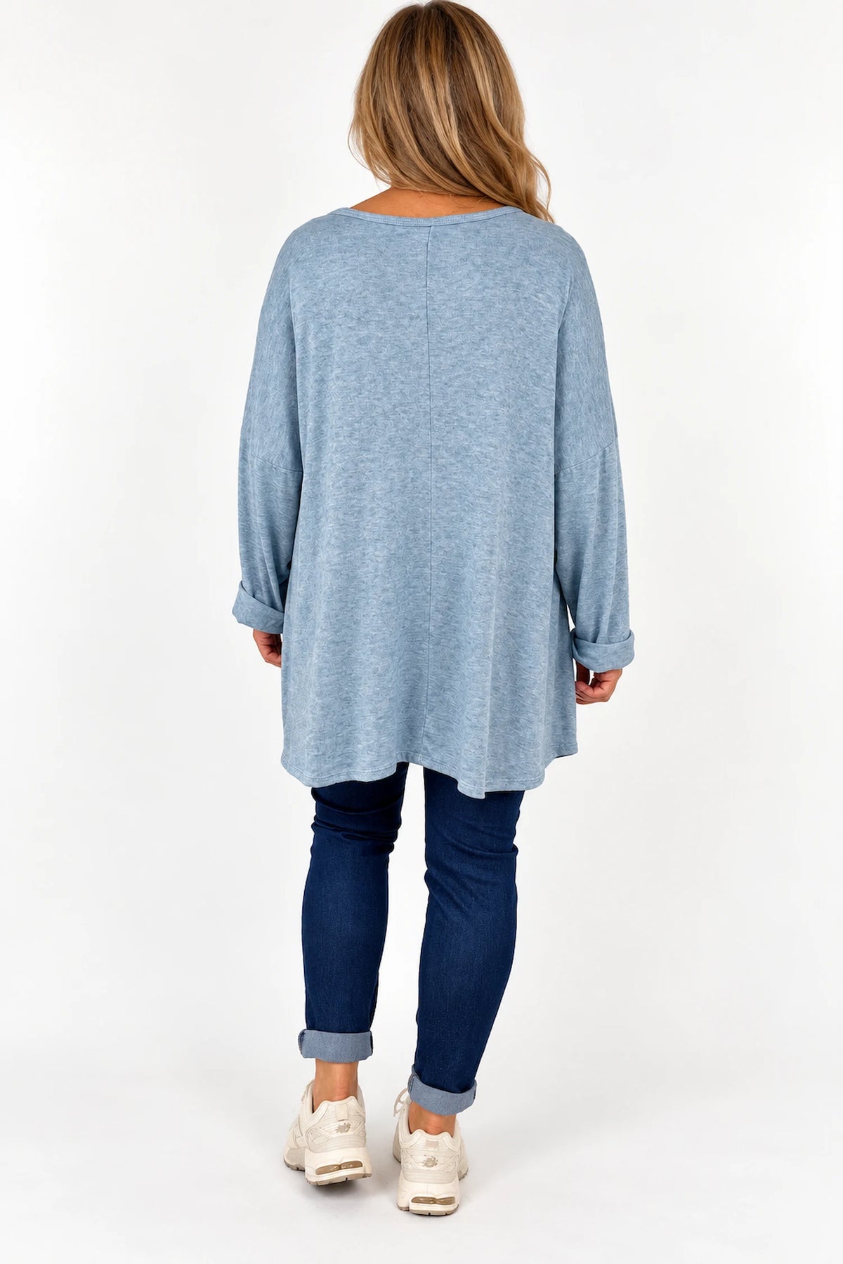 Fine Knit Como Necklace Top - Fleck Sky