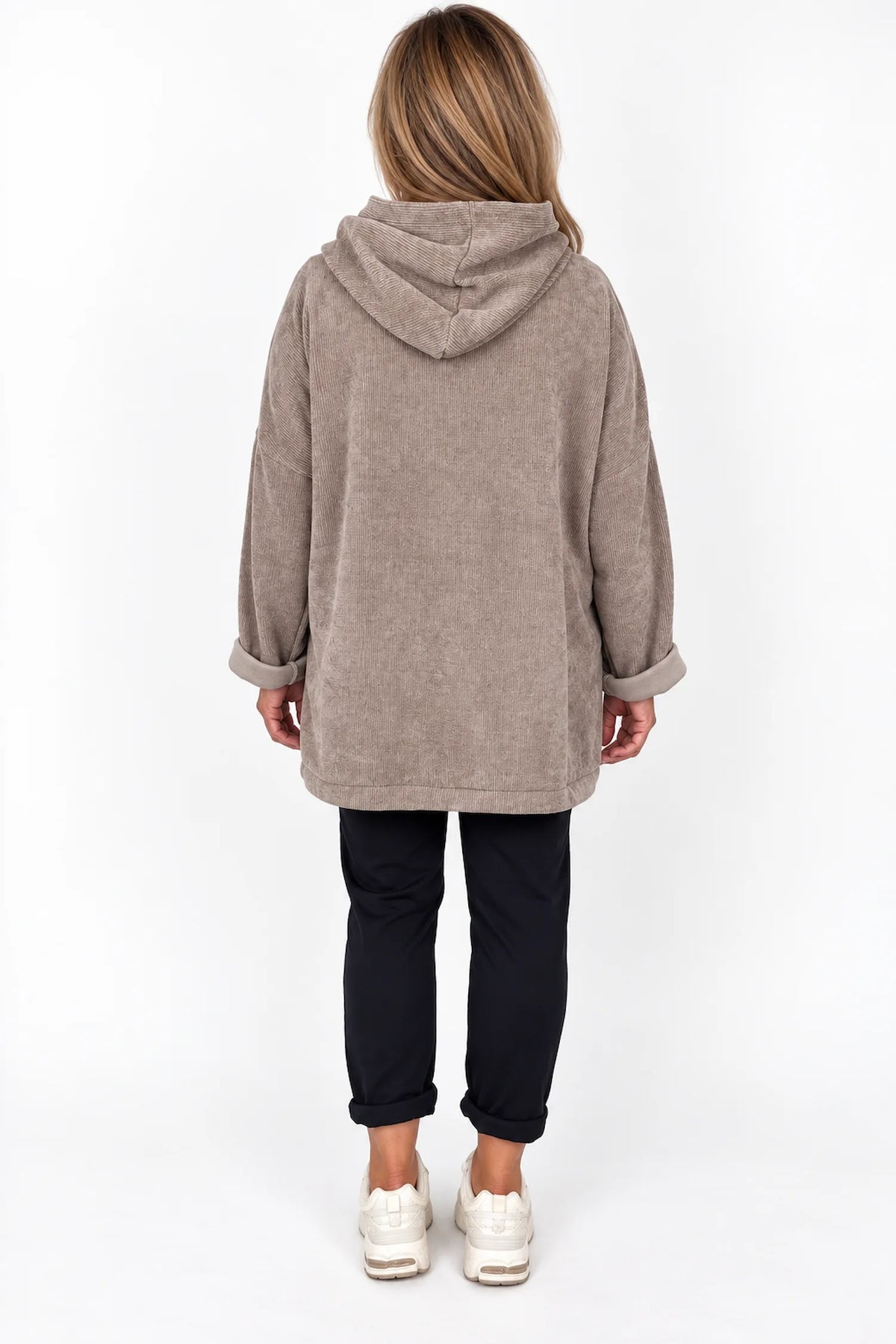 Double Pocket Chenille Zipped Cassie Hoodie - Mocha
