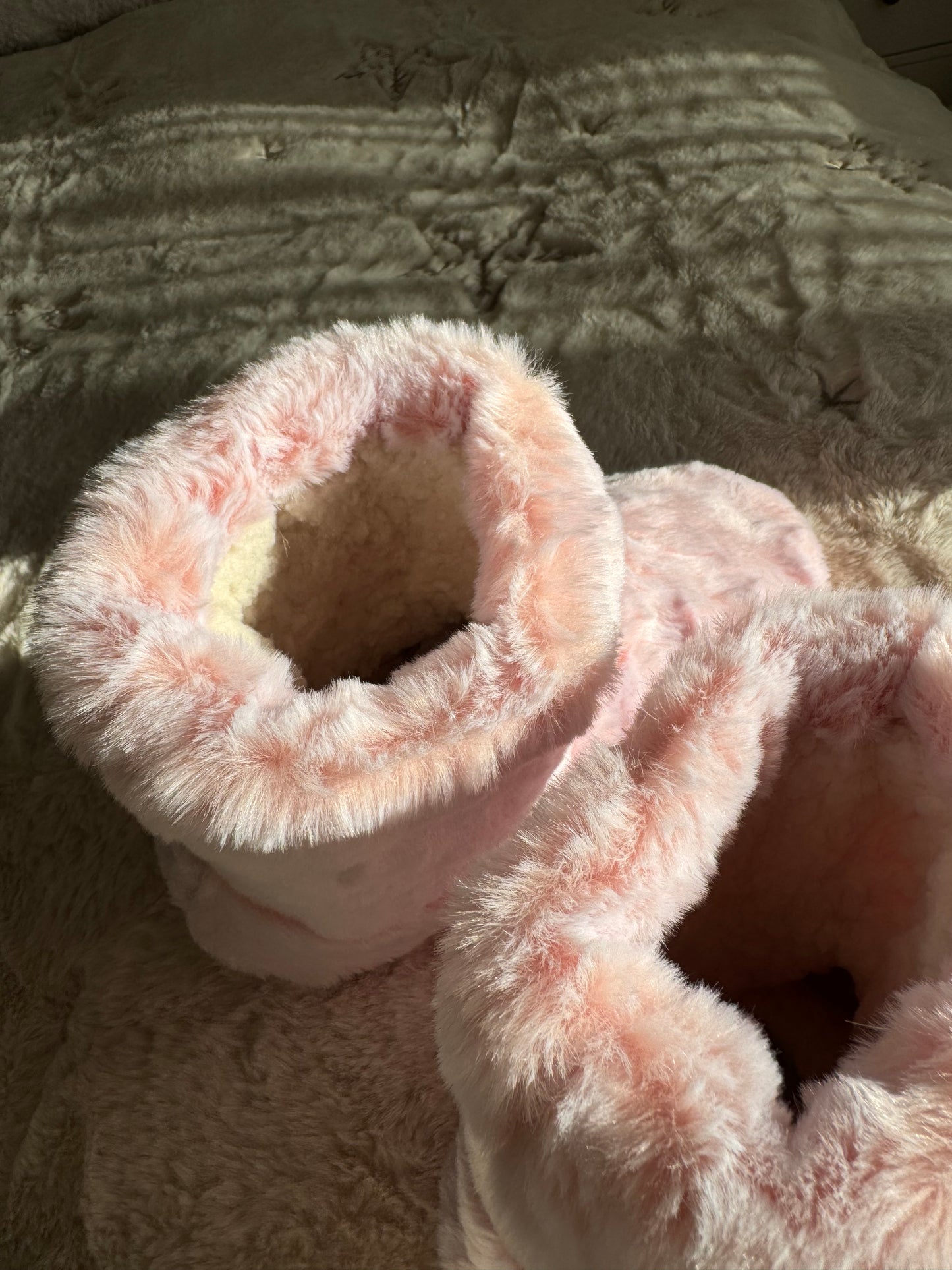 Cosy Memory Foam Inner Sole Faux Fur Lined Dr Lightfoot Slipper Boots - Snuggle Rose