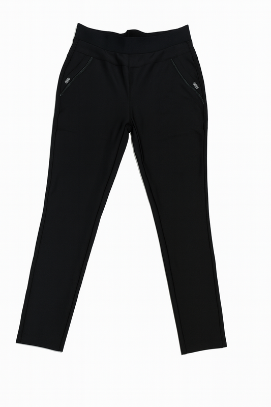 Cotton Double Pocket Badge Detail Jasmine Pant - Black