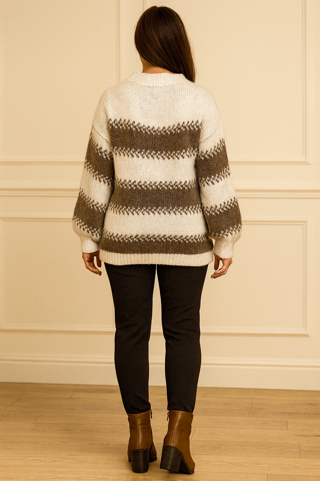 Soft Knit Moritz Jumper - Cream/Mocha