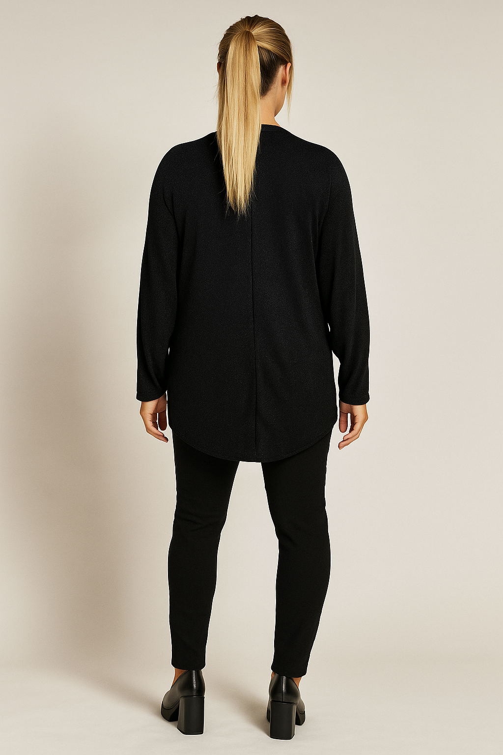 Diamanté Zip Monica Shimmer Top - Black