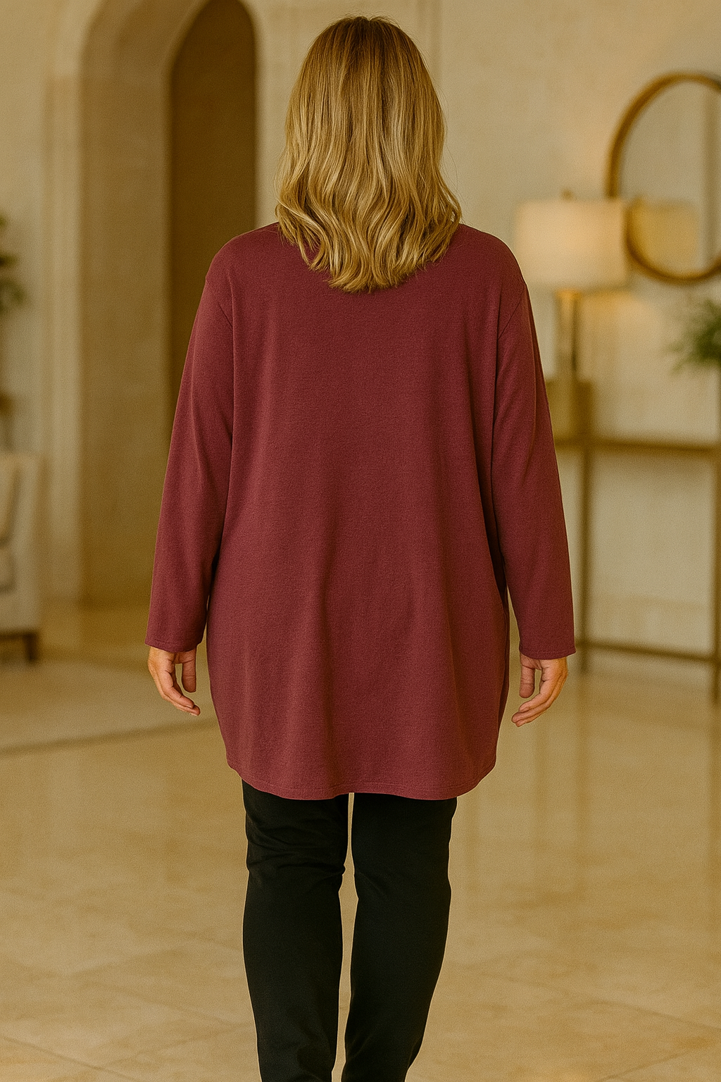 Mesh Detail Estelle Cotton Flower Top - Grape