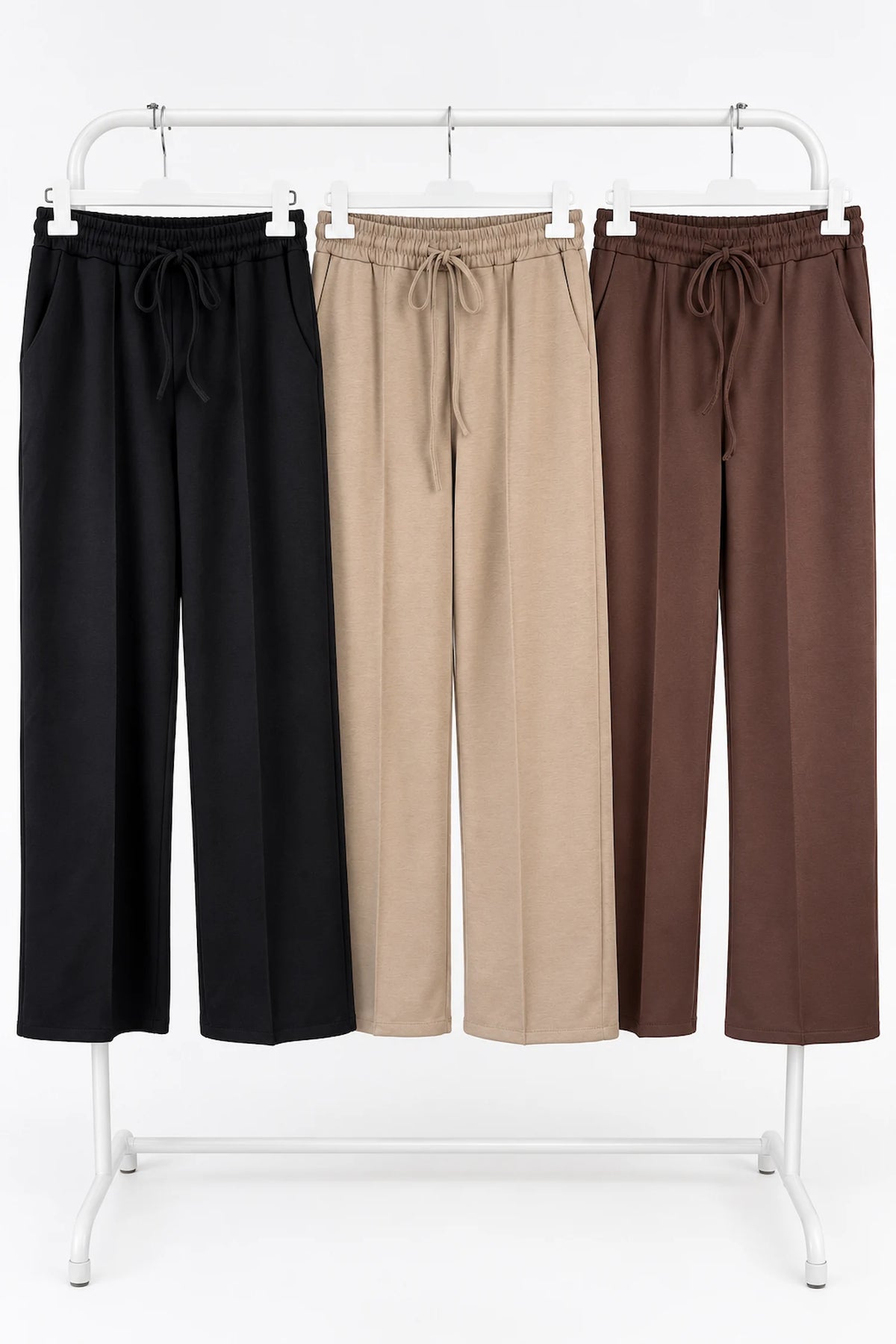Seam Front Double Pocket Drawstring Waist Francis Everyday Pants - Mocha