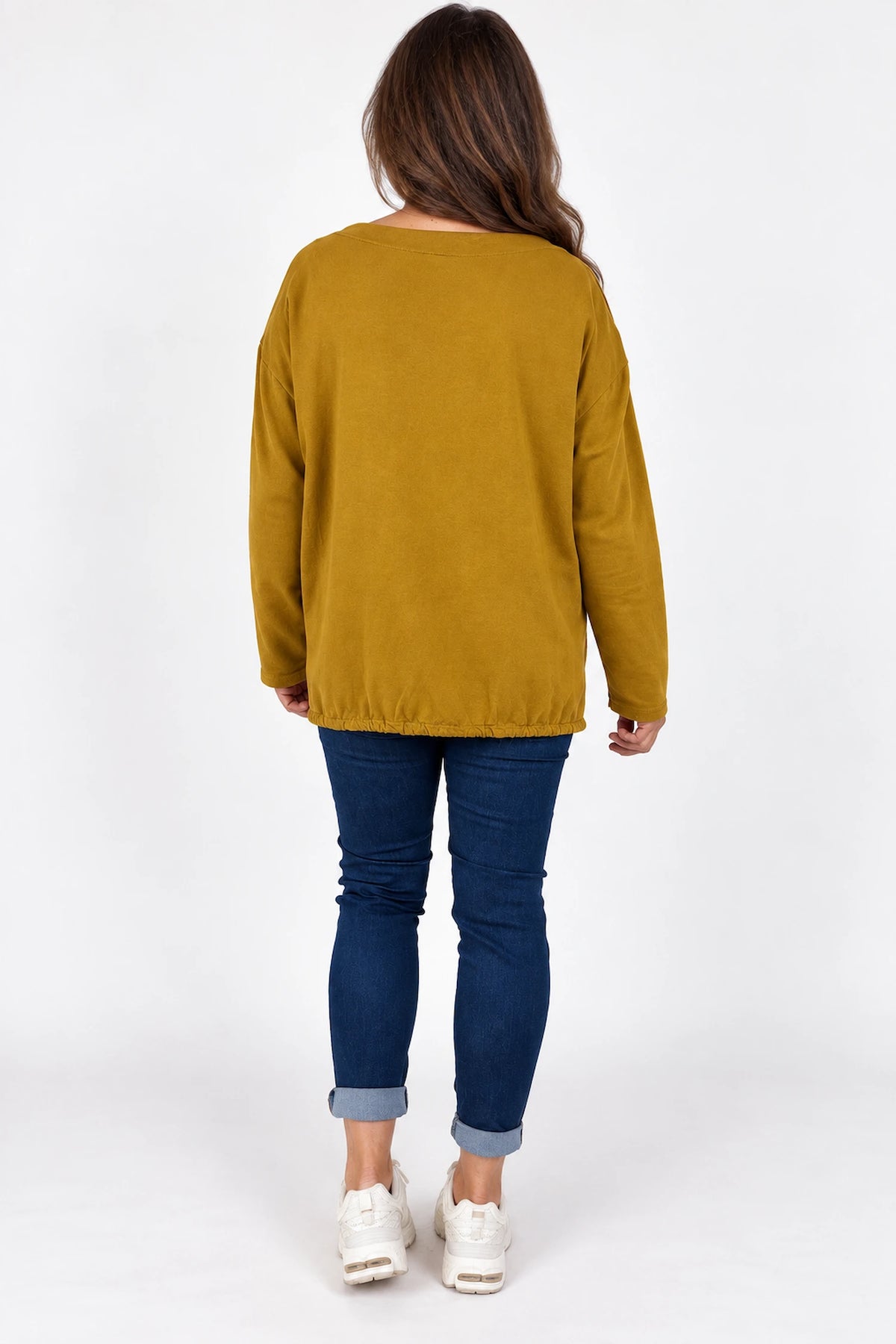 Cotton Embroidered Floral Tied Hem Flerissa Top - Mustard