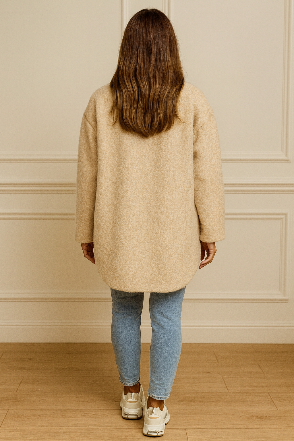 Double Flat Button Pocket Faro Jacket - Beige