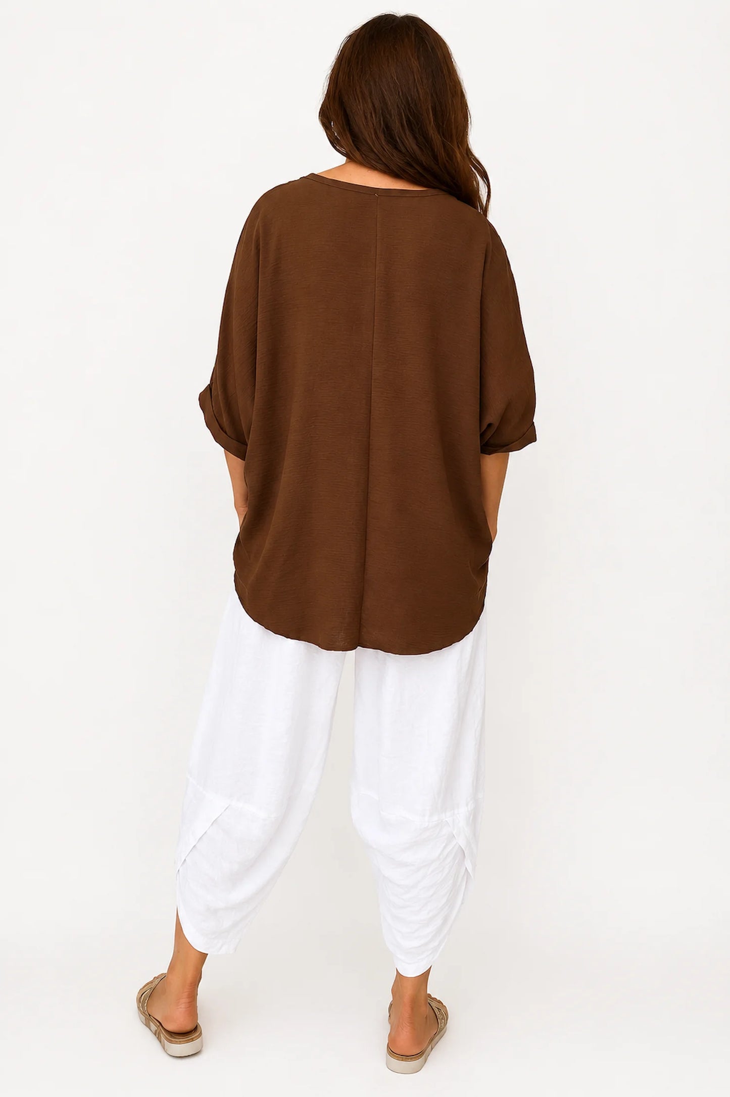 Lightweight Flow Telisa Necklace Top - Chocolate
