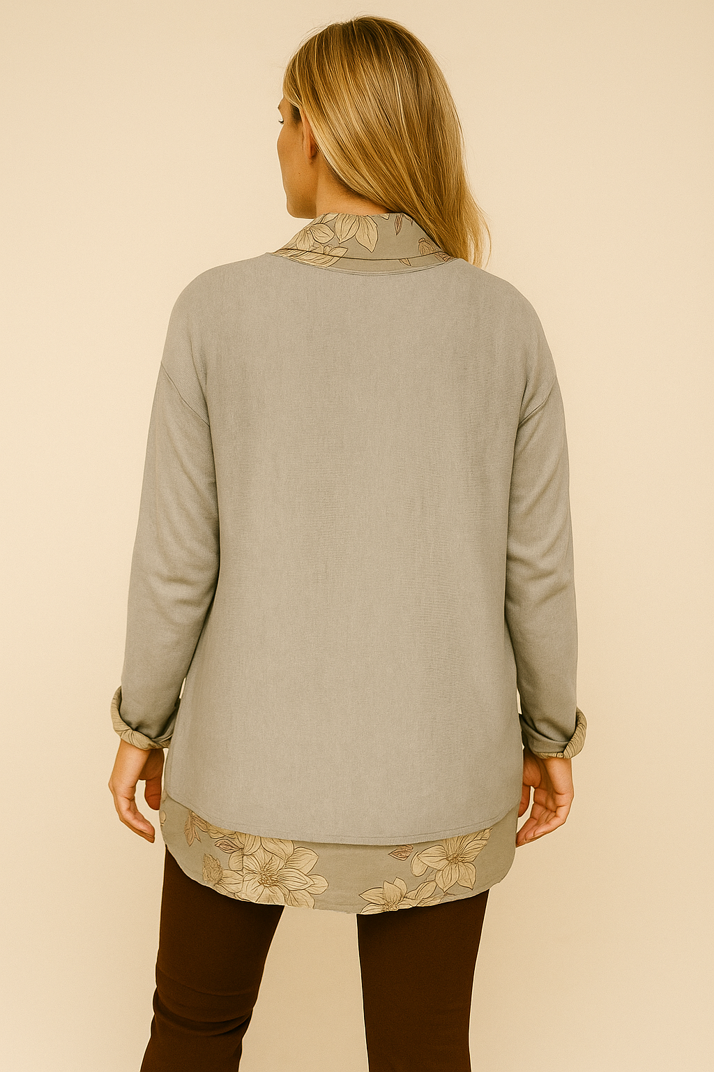 Pure Cotton Alexandra Two In One Scarf Top - Soft Sage Mist