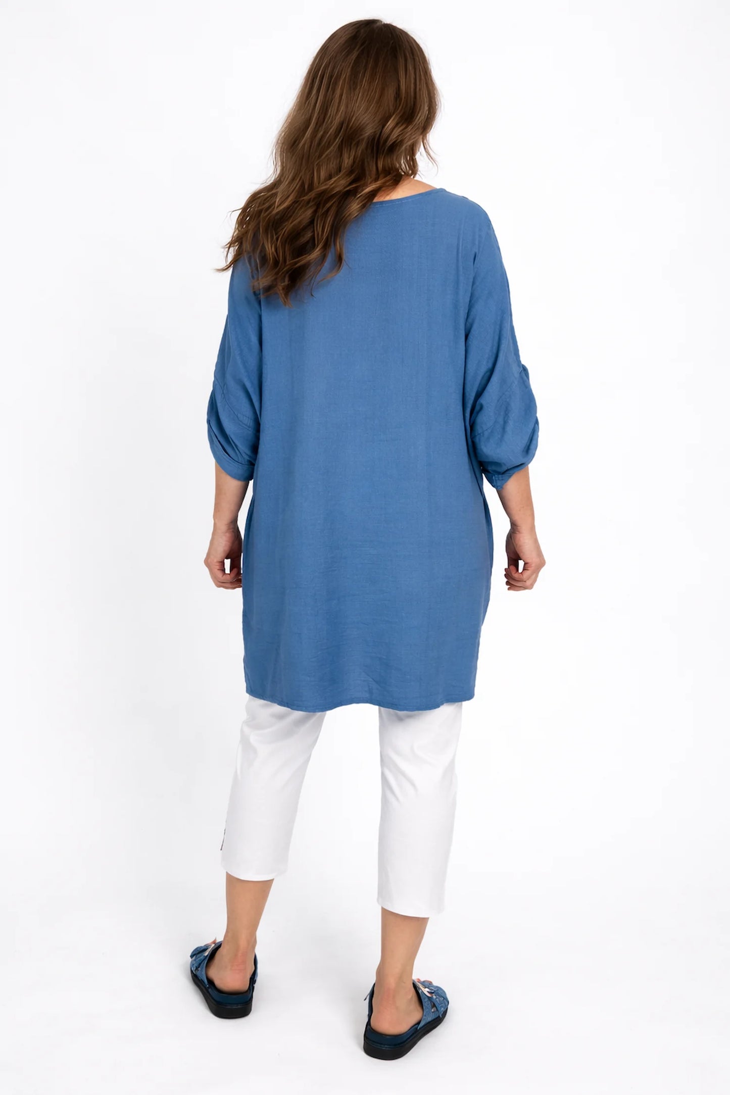 Cotton Double Zipped Pocket Cherry Berry Pants - White