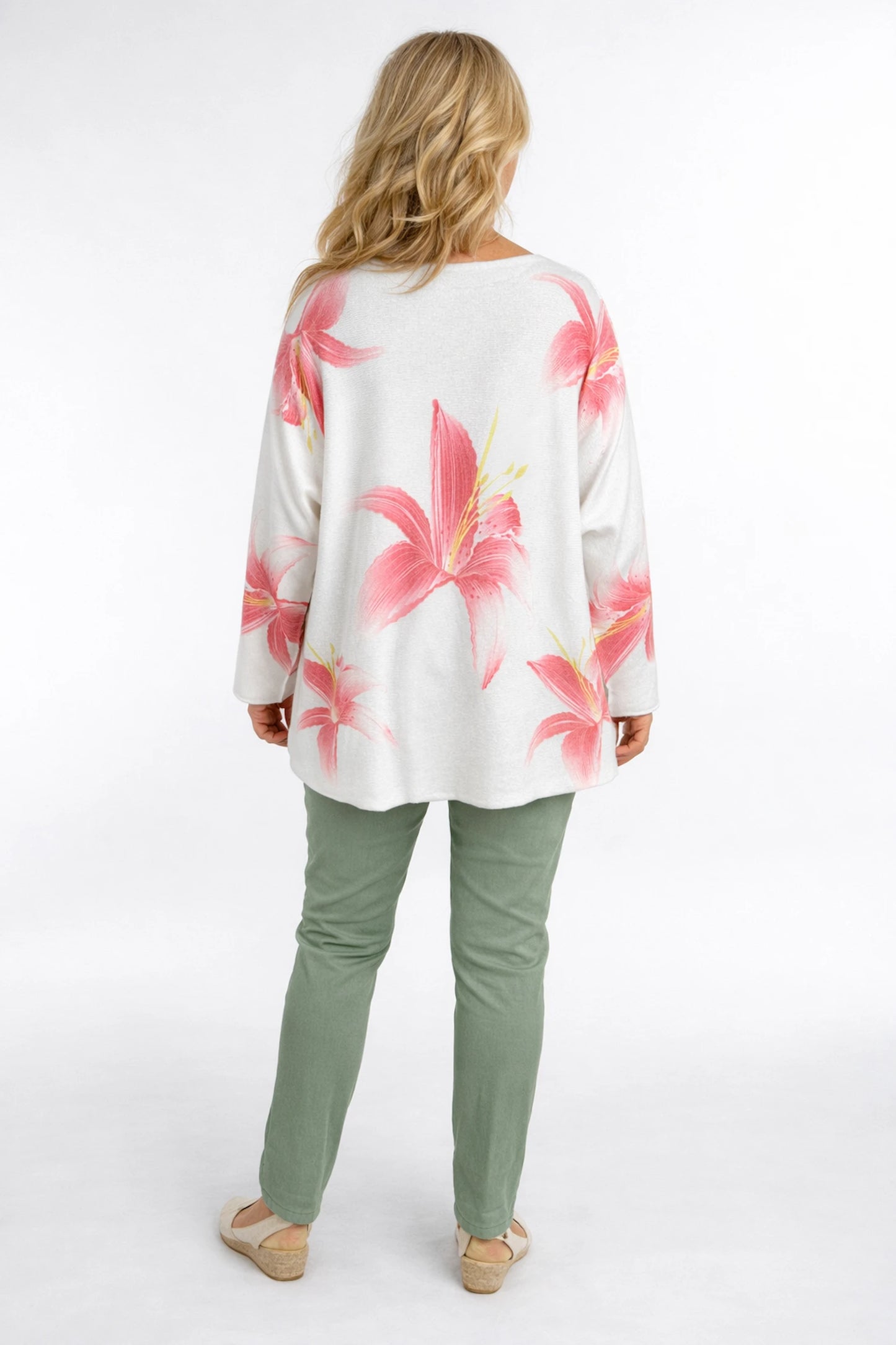 Premium Spring Knit Lily Seam Sleeve Top - Coral Pink