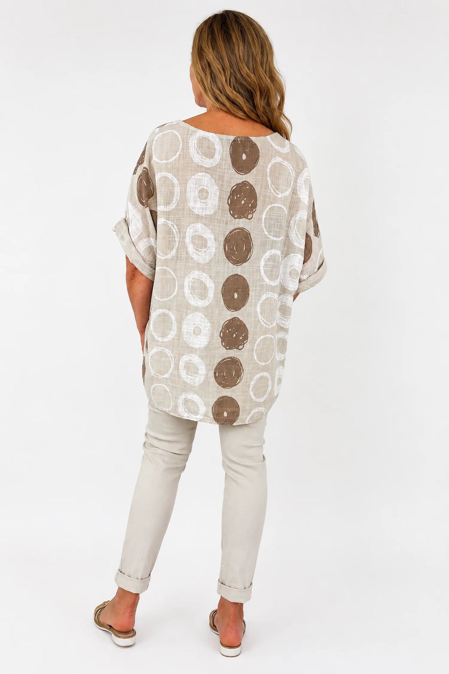 Pure Cotton Sadie Necklace Top - Beige