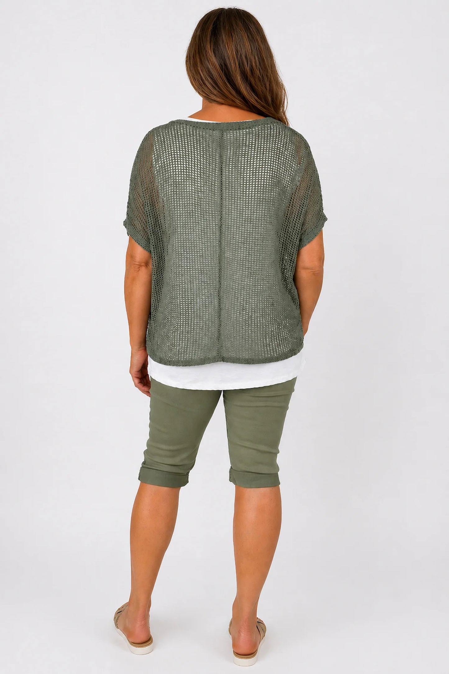 Cotton Two In One Imogen Crochet - Khaki