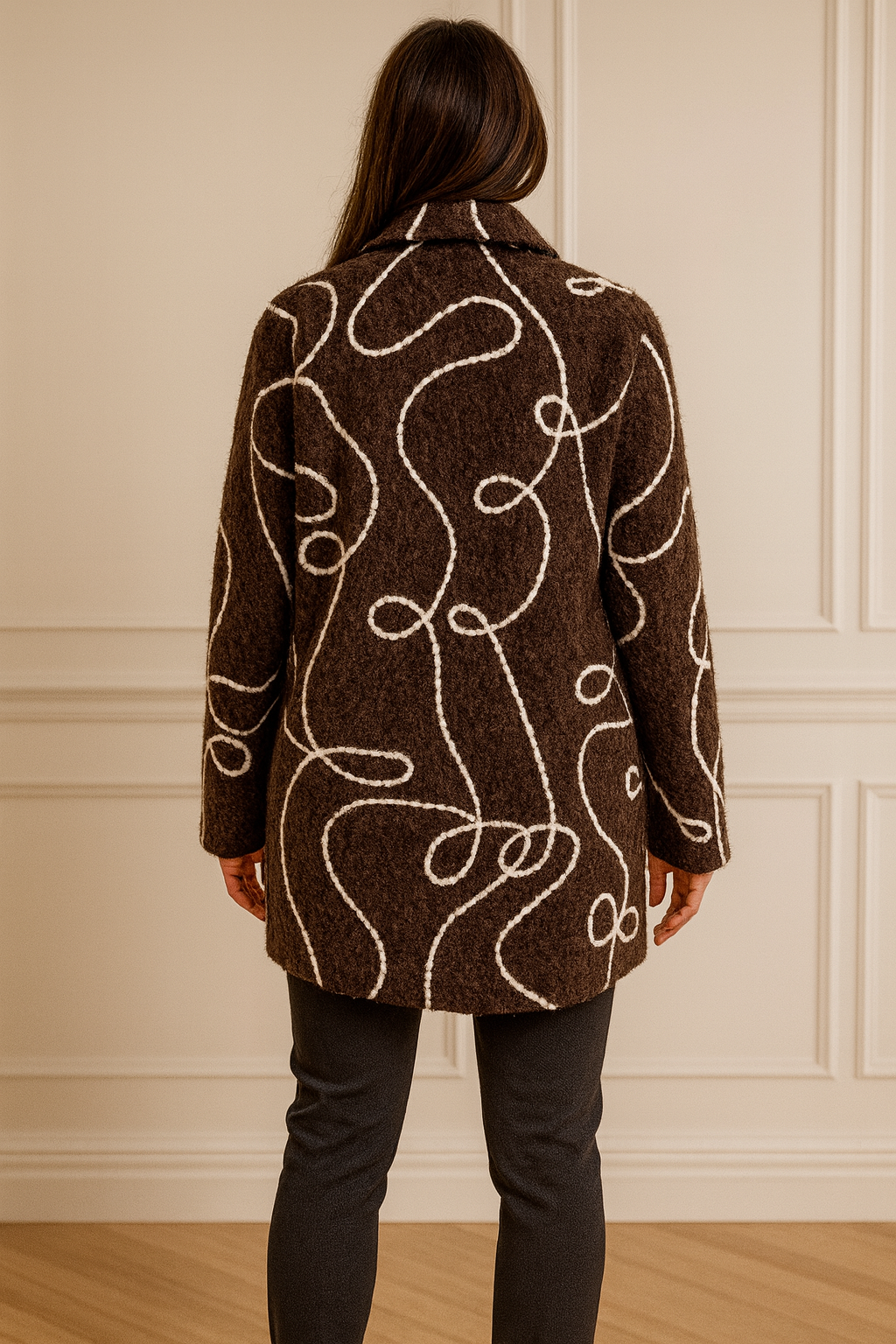 Embroidered Stitch Double Button Patch Pocket Maravella Jacket - Chocolate