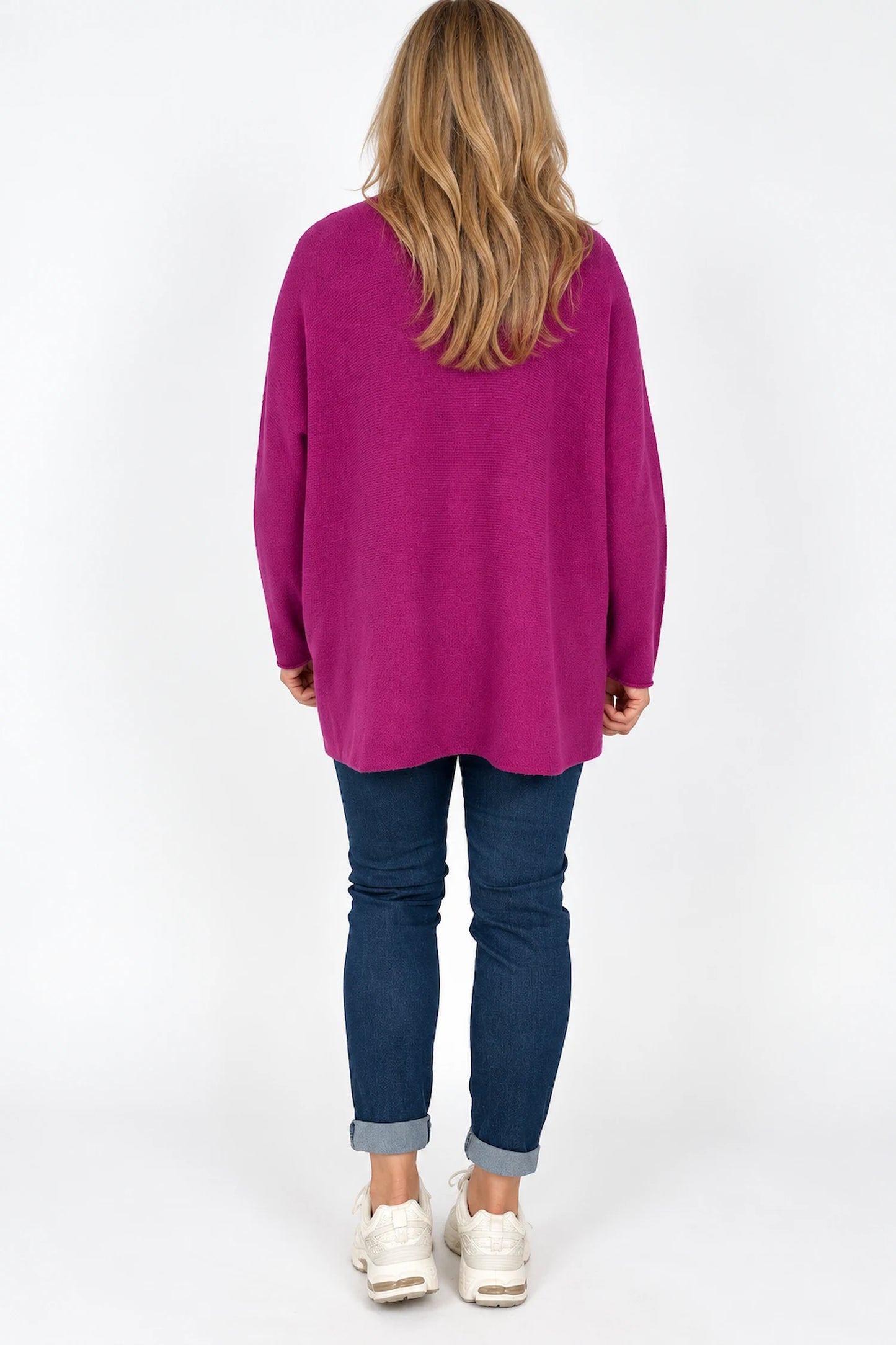 Wool Mix Seam Sleeve Venice Jumper - Electric Purple
