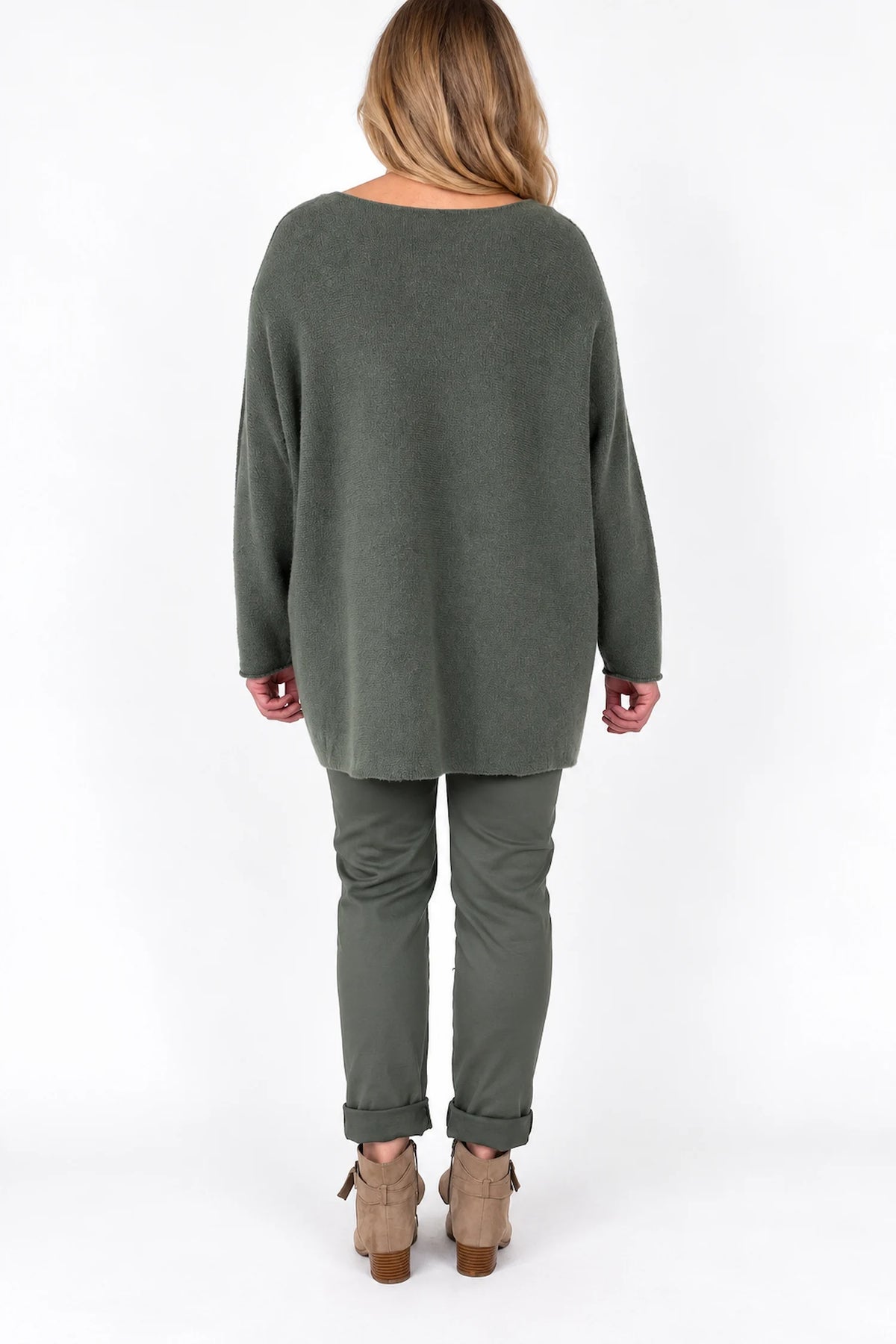 Wool Mix Seam Sleeve Venice Jumper - Forrest Green