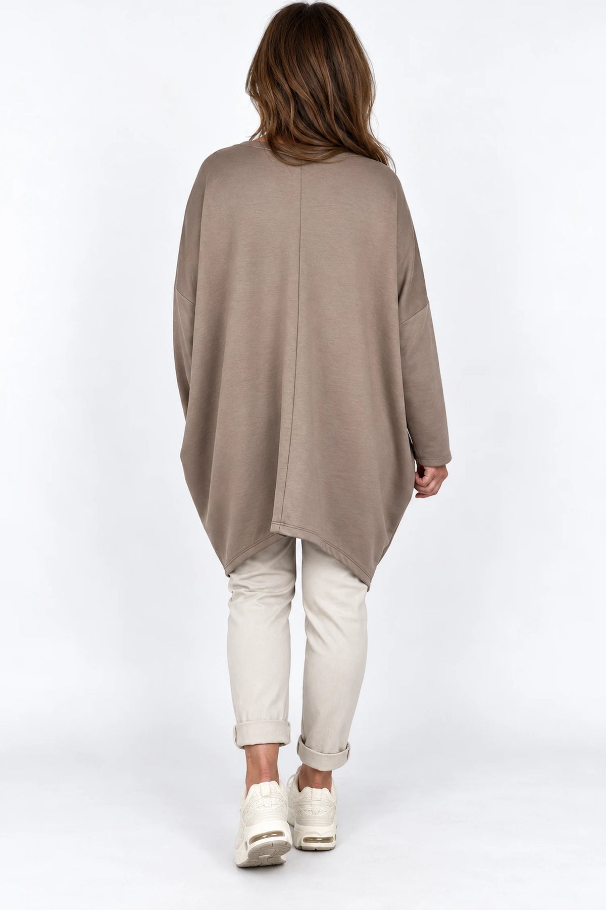 Zipped Hem Badge Detail Double Pocket Lorrie Top - Mocha