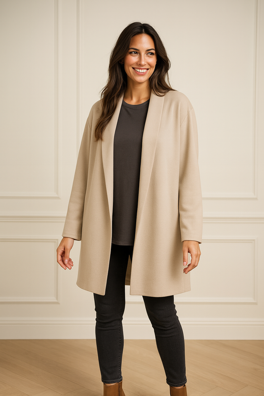 Angelica Mid Length Blazer - Beige