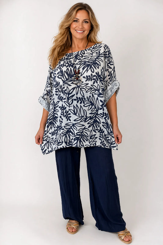 Pure Cotton Kara Necklace Top - White