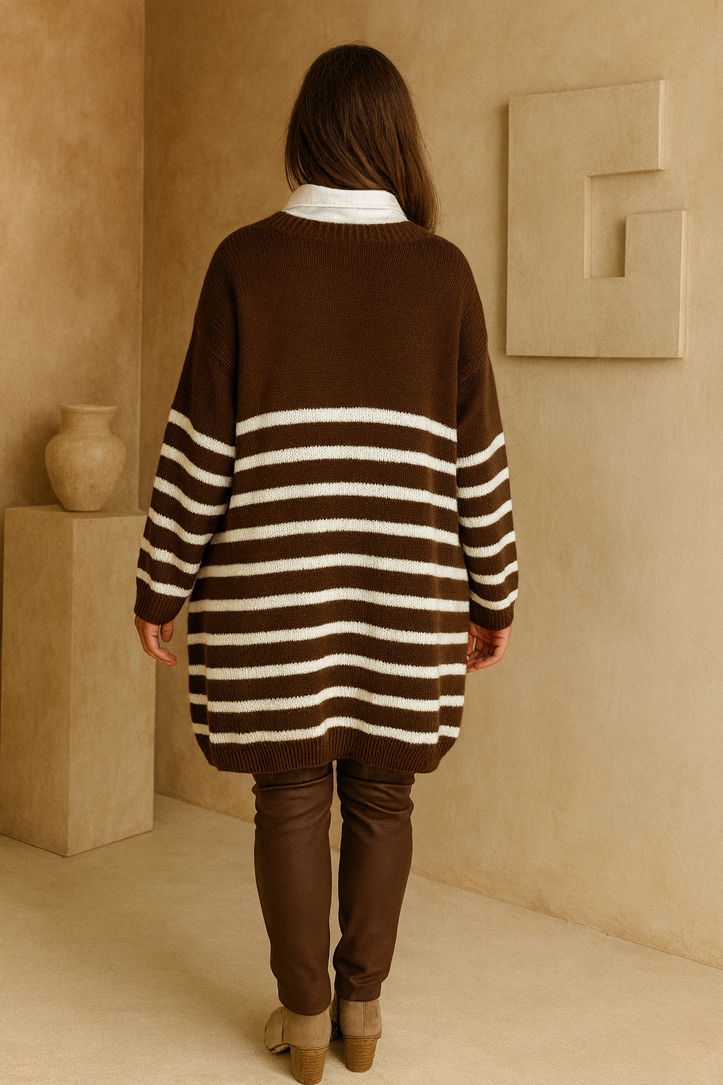 Dianna Stripe Knit Jumper - Chocolate