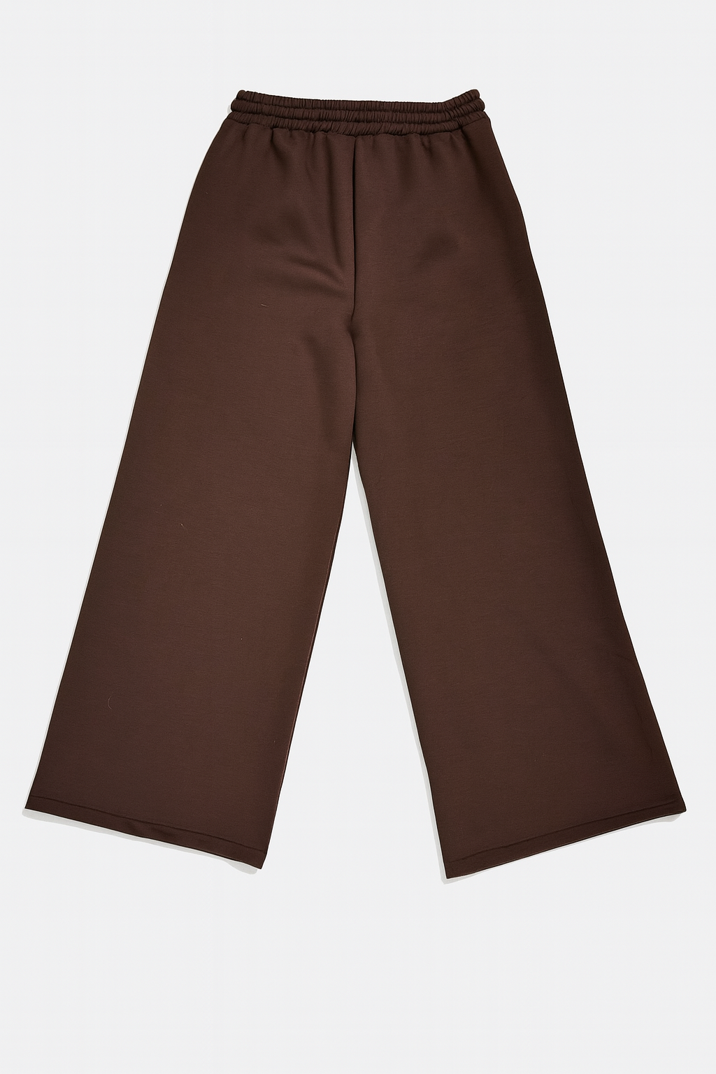 Capri Elasticated Waist Double Pocket Wide Leg Stretch Pant - Chocolate