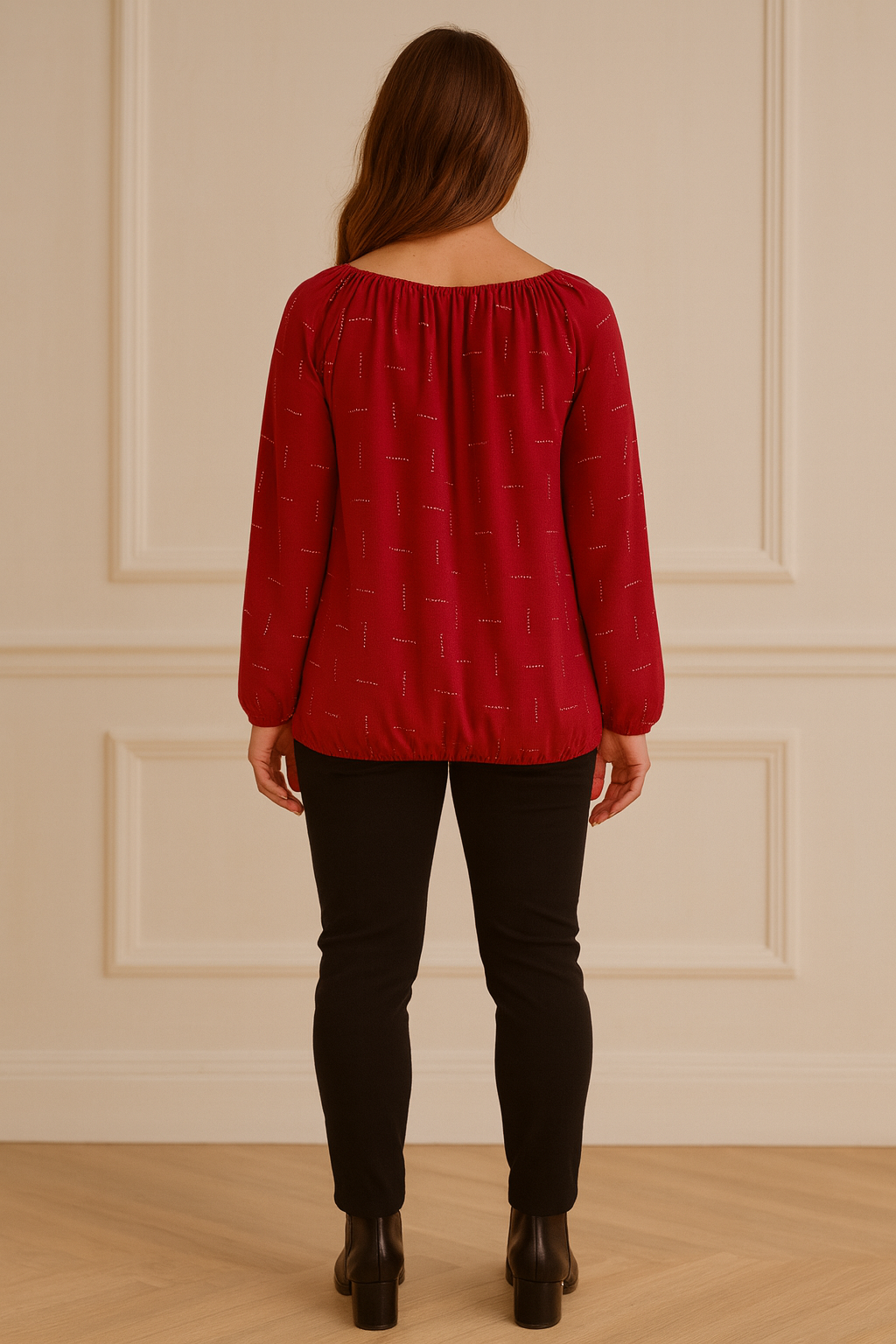 Diamanté Tied Detail Dolce Top - Red