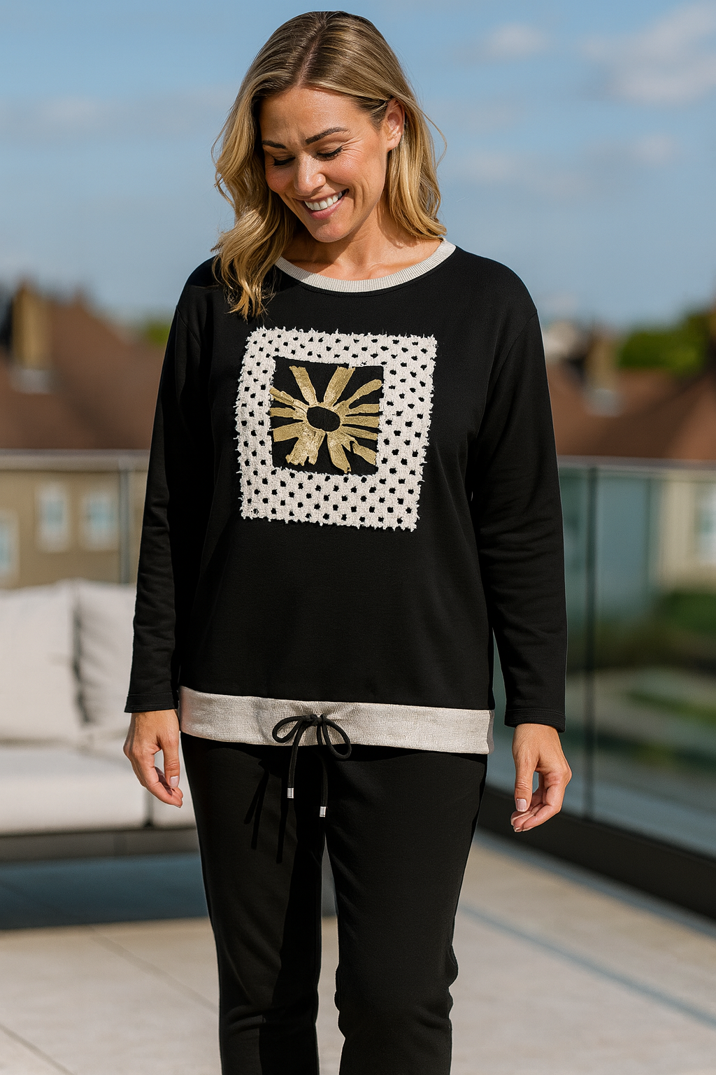 Golden Fleur Aurelia Bloom Top - Black