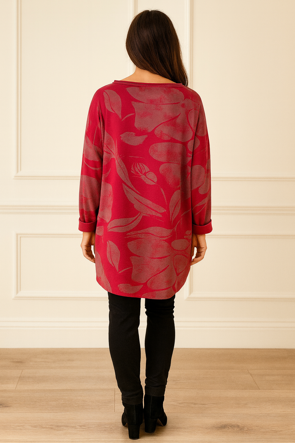 Isabella Cotton Necklace Top - Italian Red