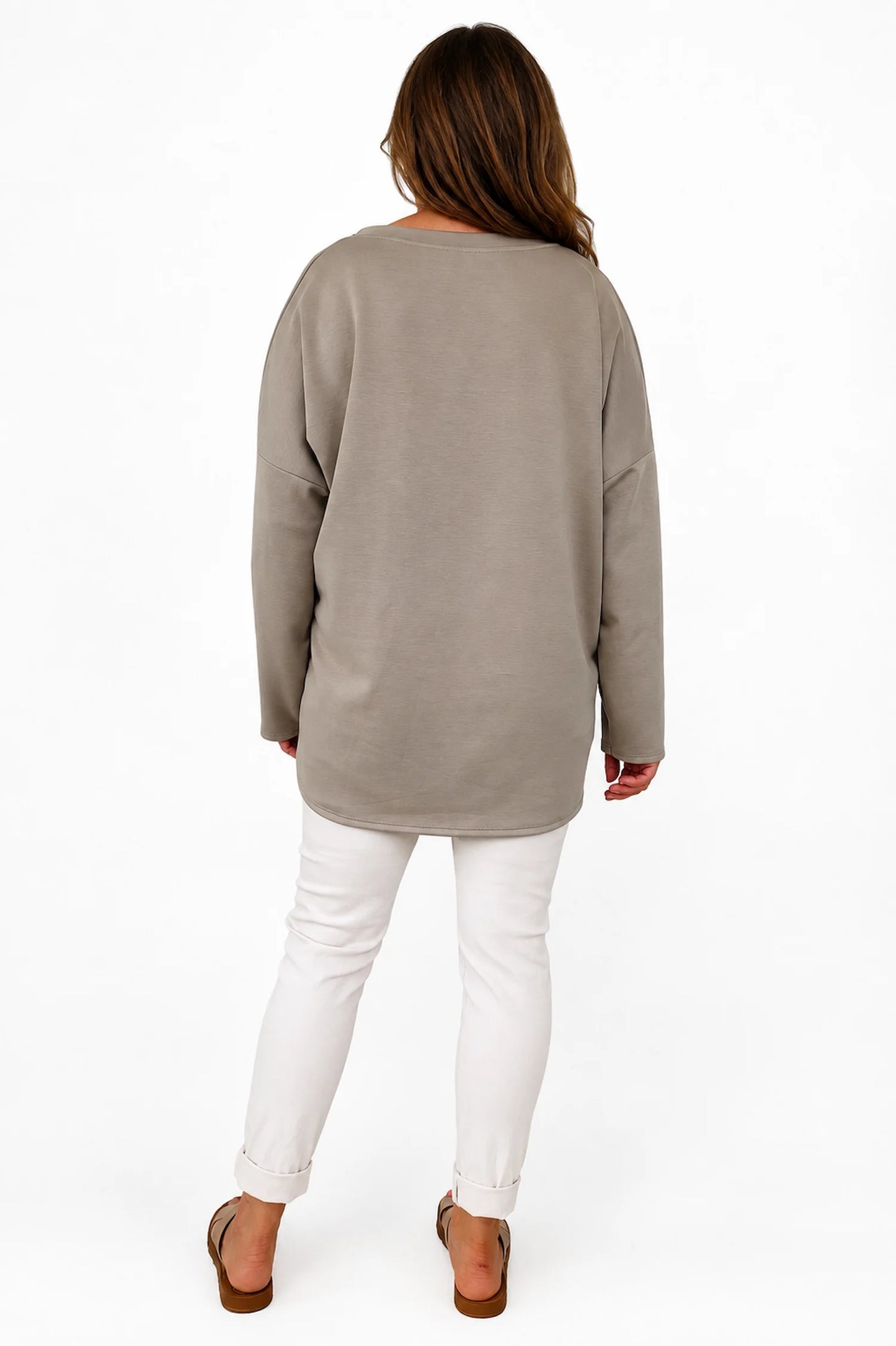 Metallic Gold Tied Hem Maddison Top - Mocha