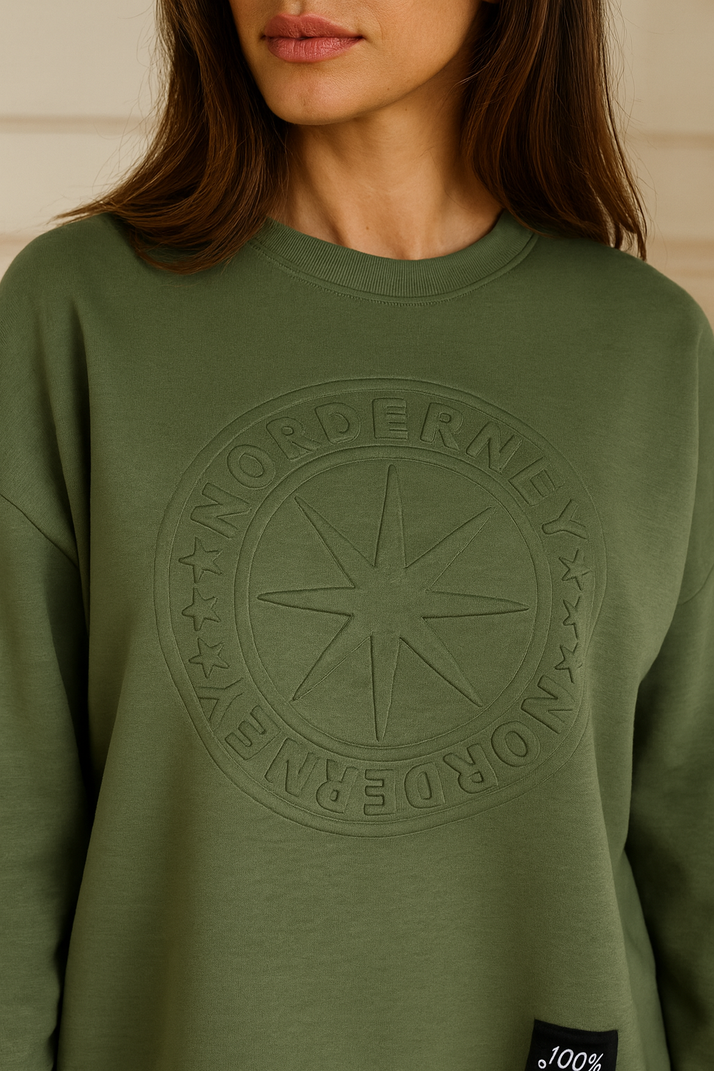 Norderney Badge Detail Sweatshirt - Khaki