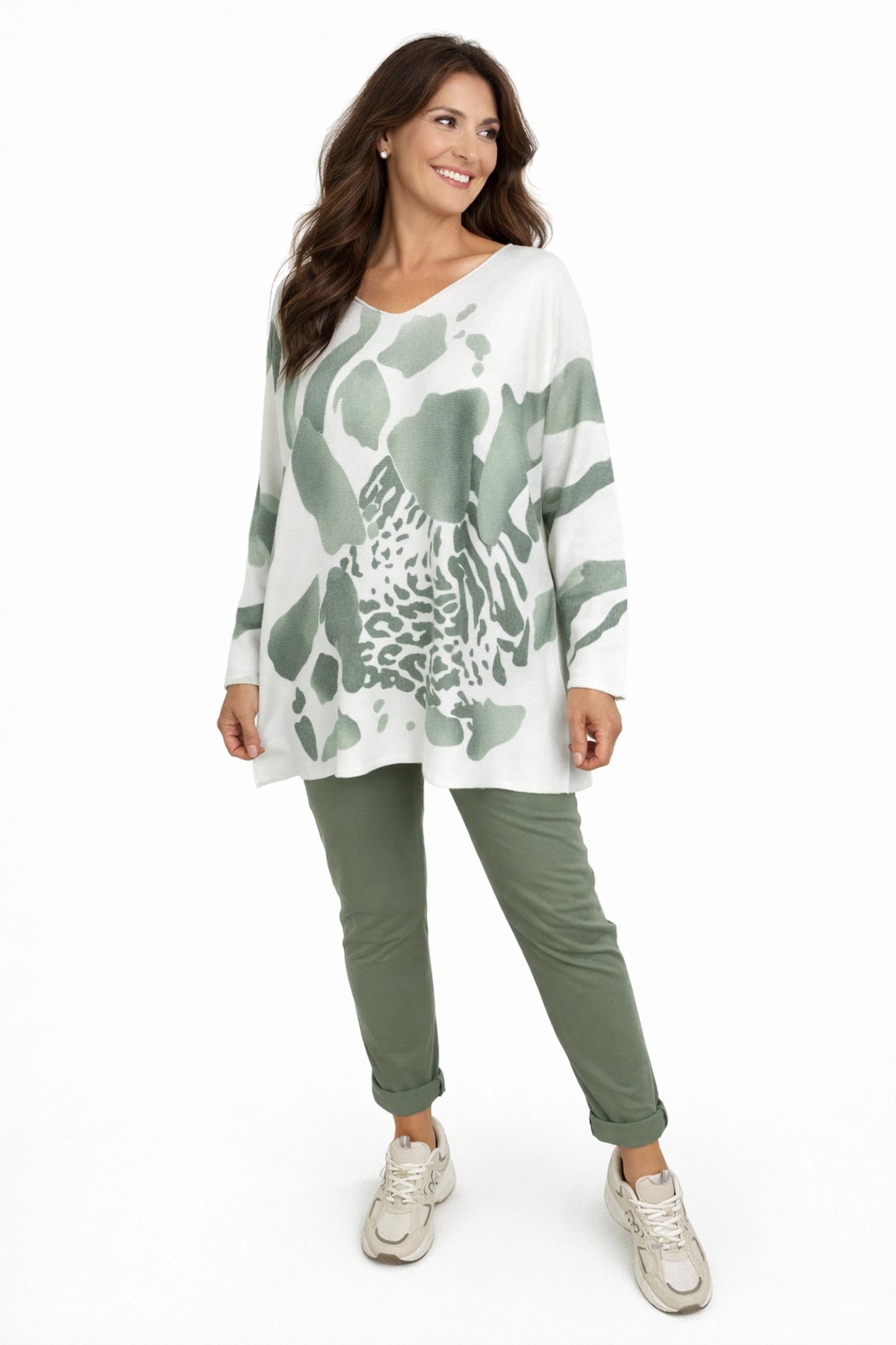 Cotton Elasticated Waist Drawstring Double Pocket Italia Joggers - Khaki