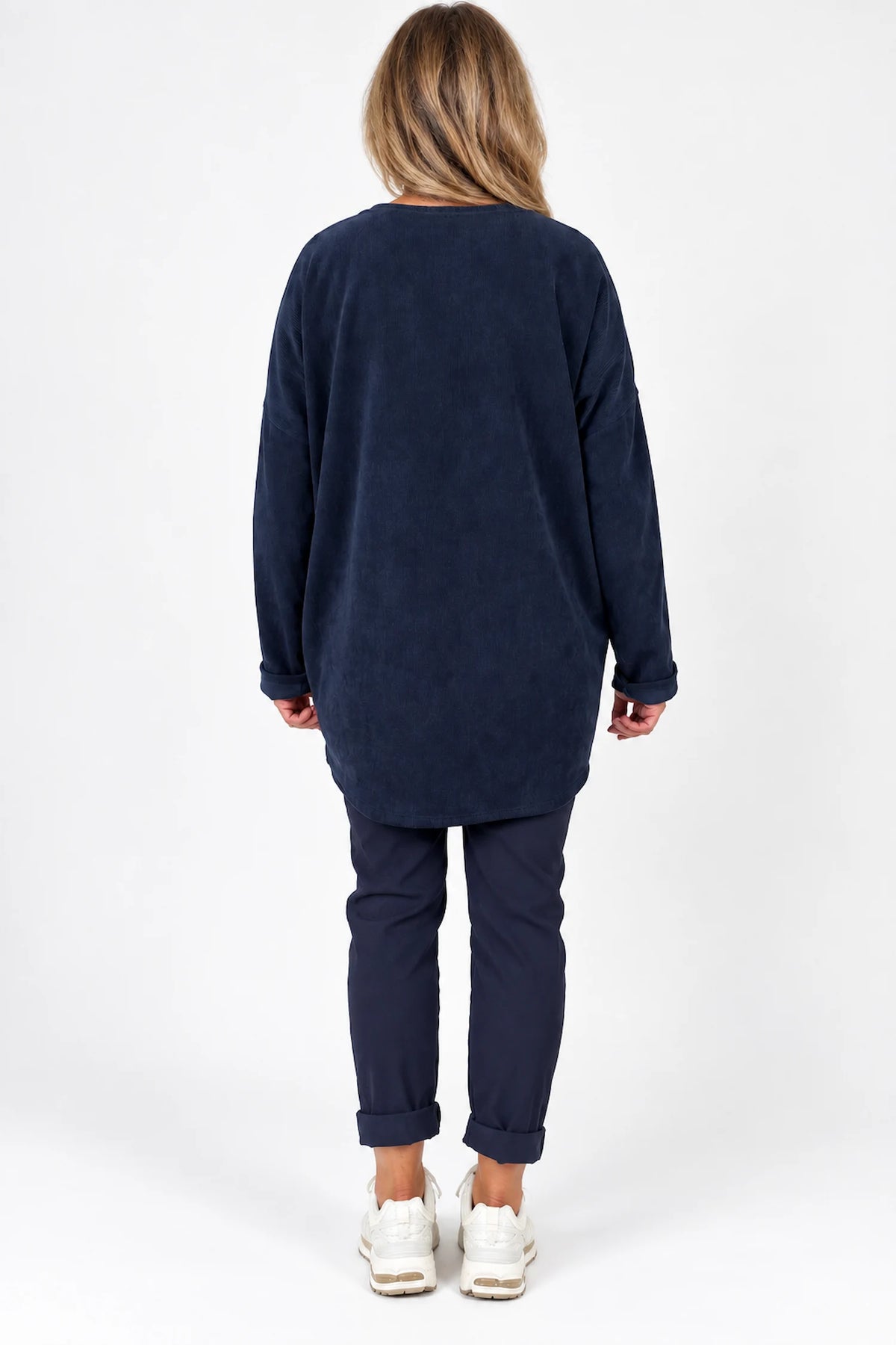 Zipped Hem Badge Detail Ciello Pocket Top - Navy