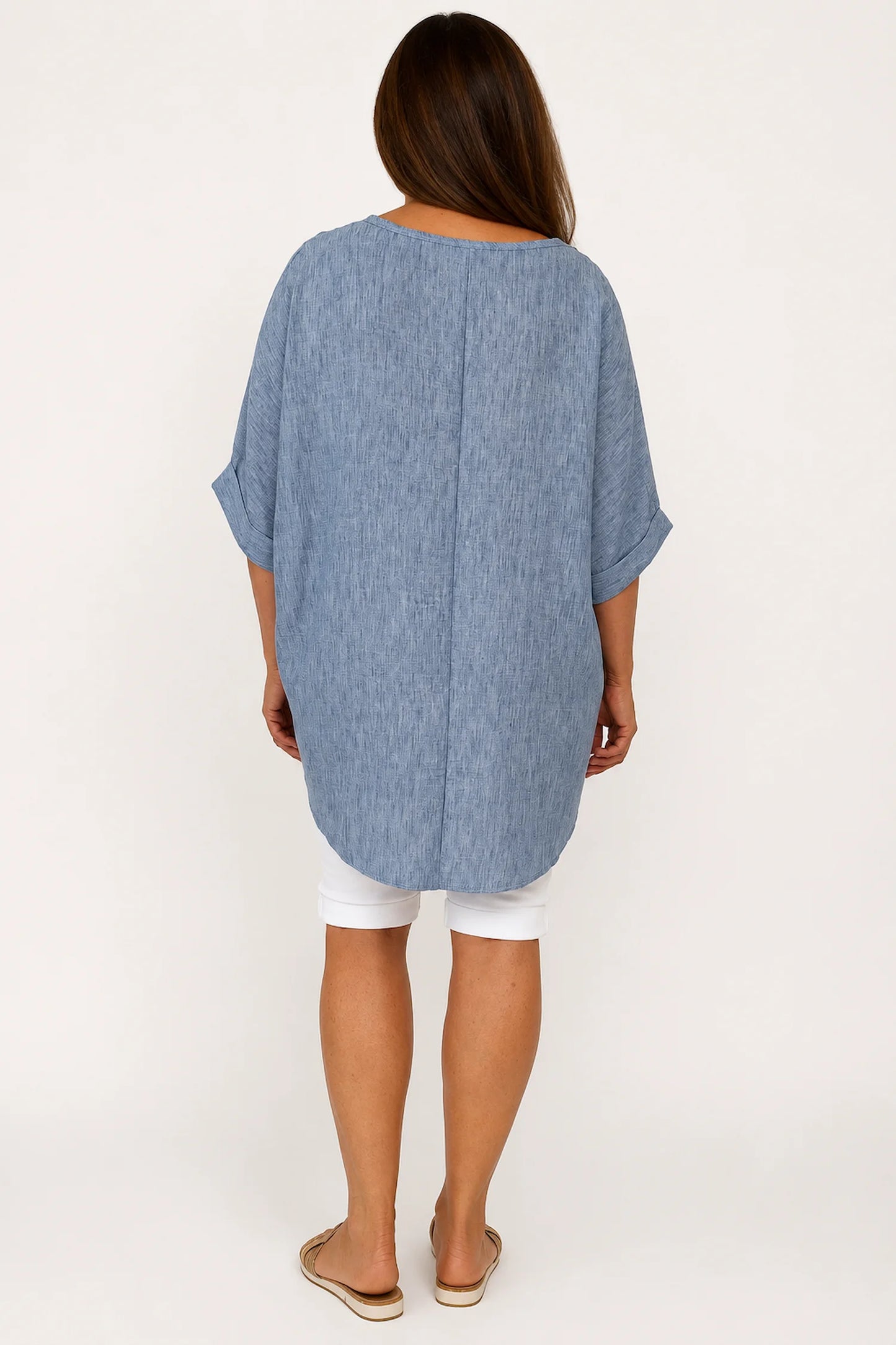 Micha Necklace Top - Washed Denim