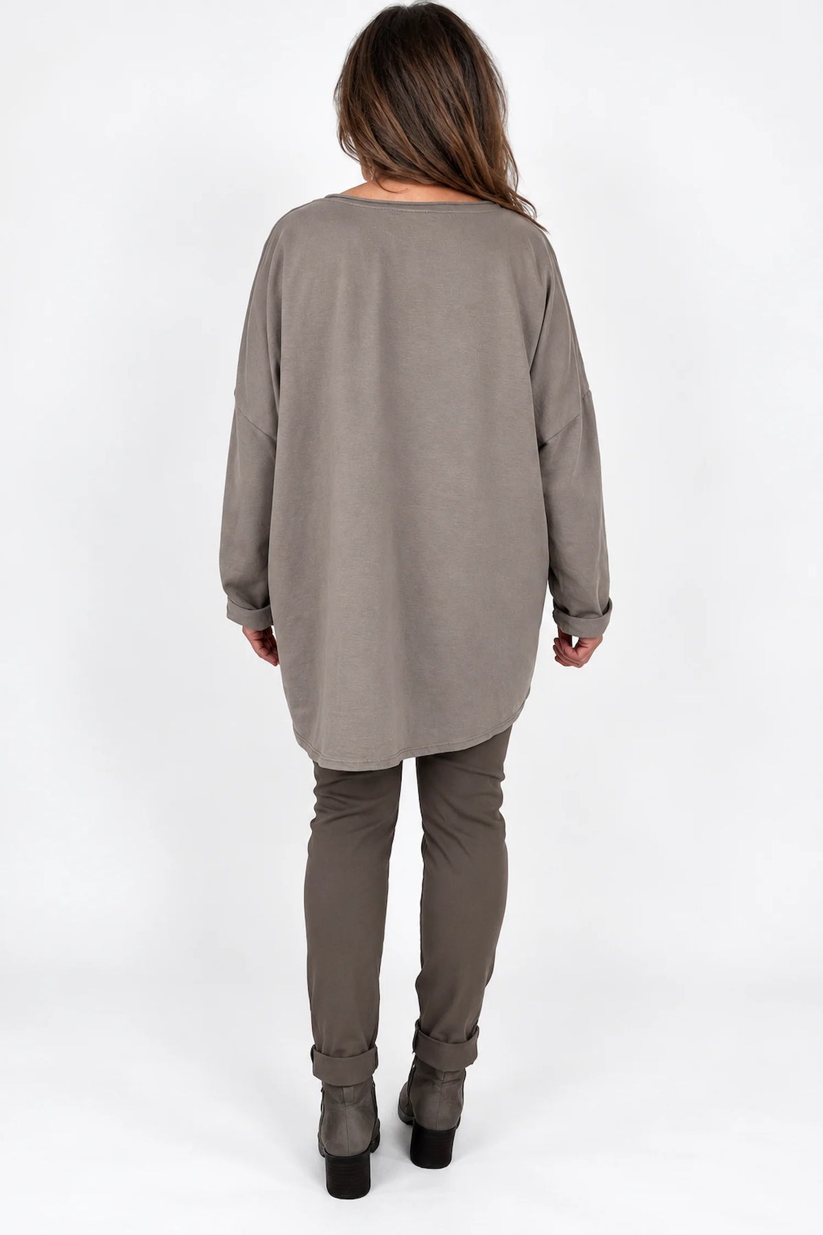 Cotton Fine Needlecord Patch Button Detail Fern Pocket Top - Mocha