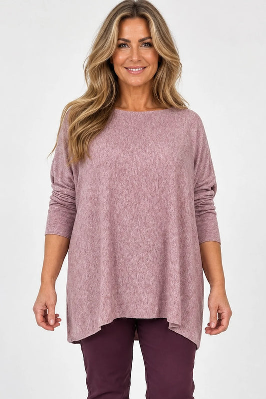 Soft Knit Tuscany Top - Fleck Pink