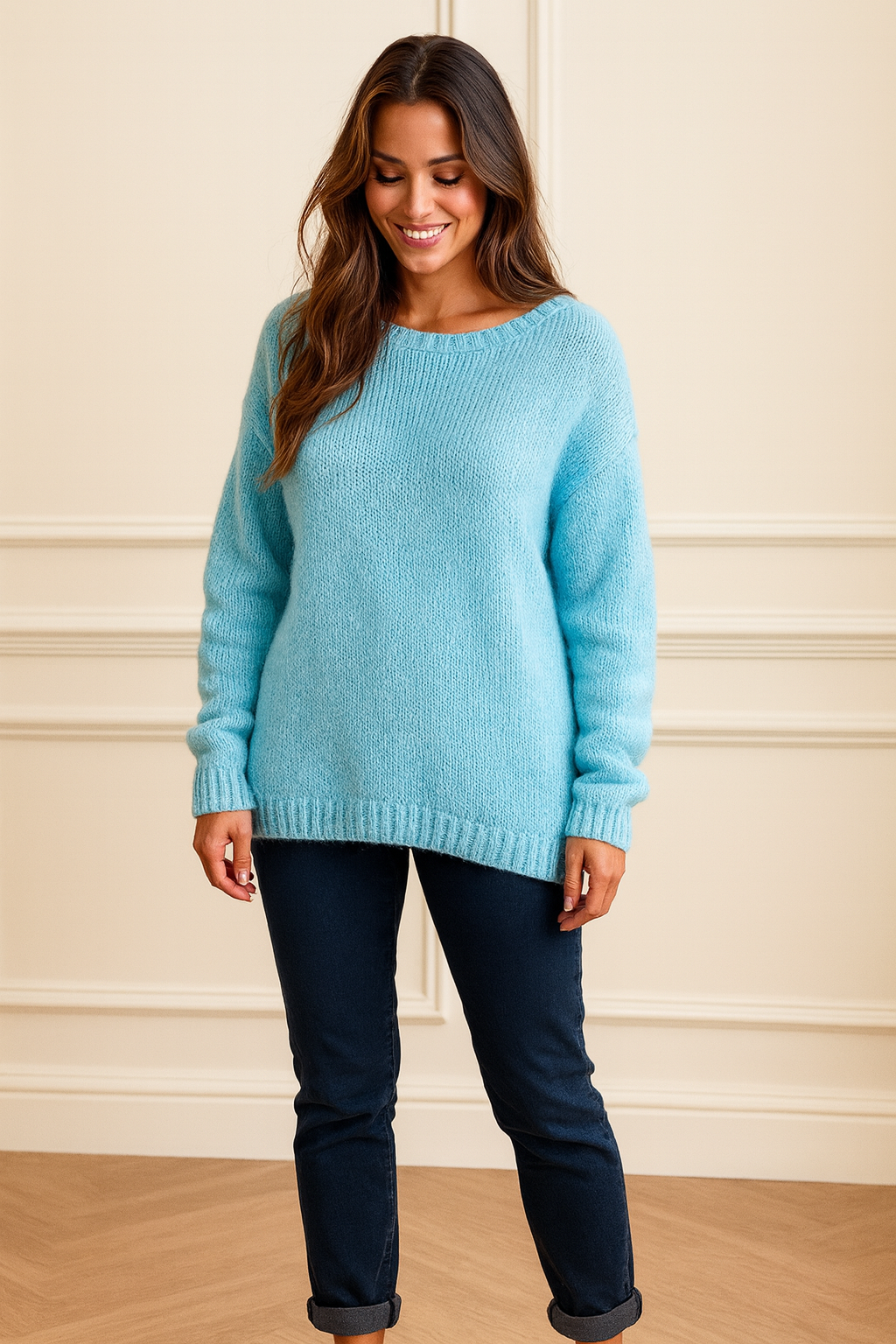 Luxury Knit Olivia Jumper - Baby Blue