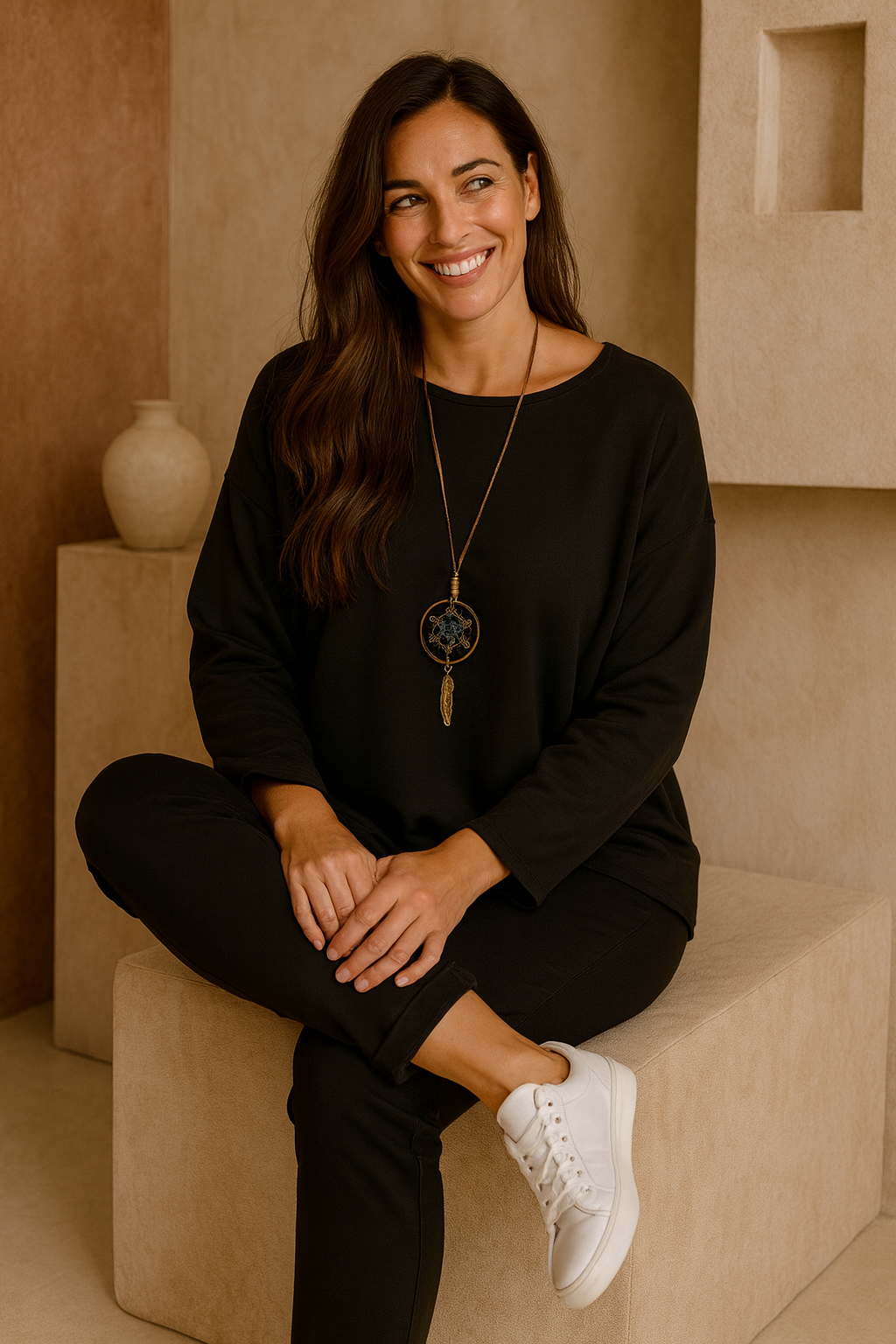 Vienna Necklace Top - Black