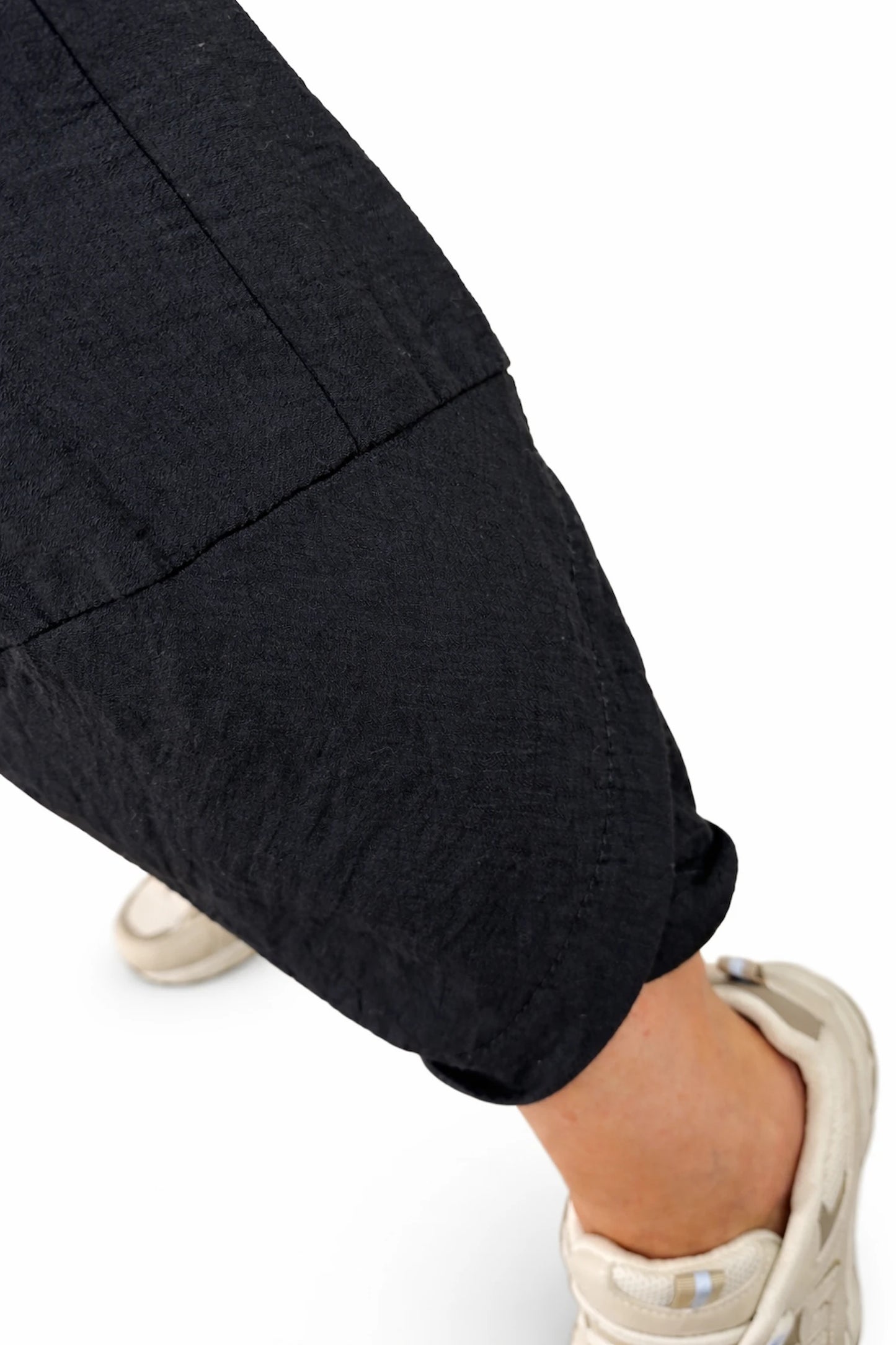 Lagen Look Double Subtle Panel Pocket Elasticated Waist Freya Pants - Black