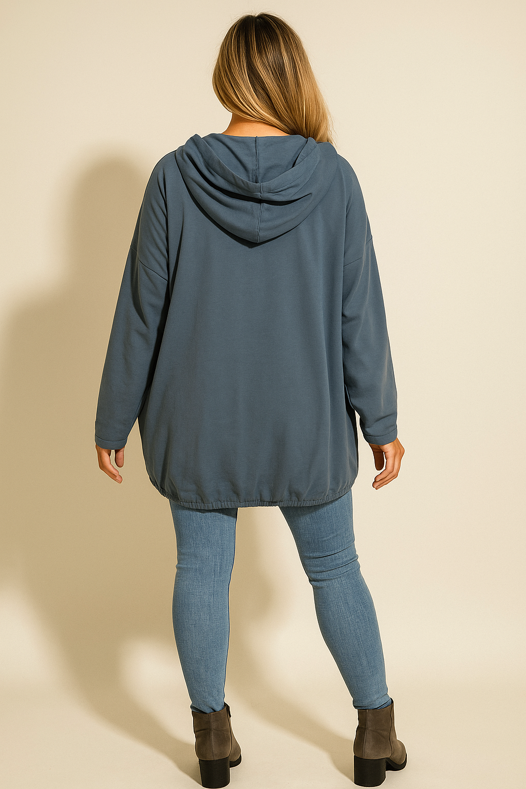 Cotton Embroidered Heart Amélie Hooded Jacket - Denim
