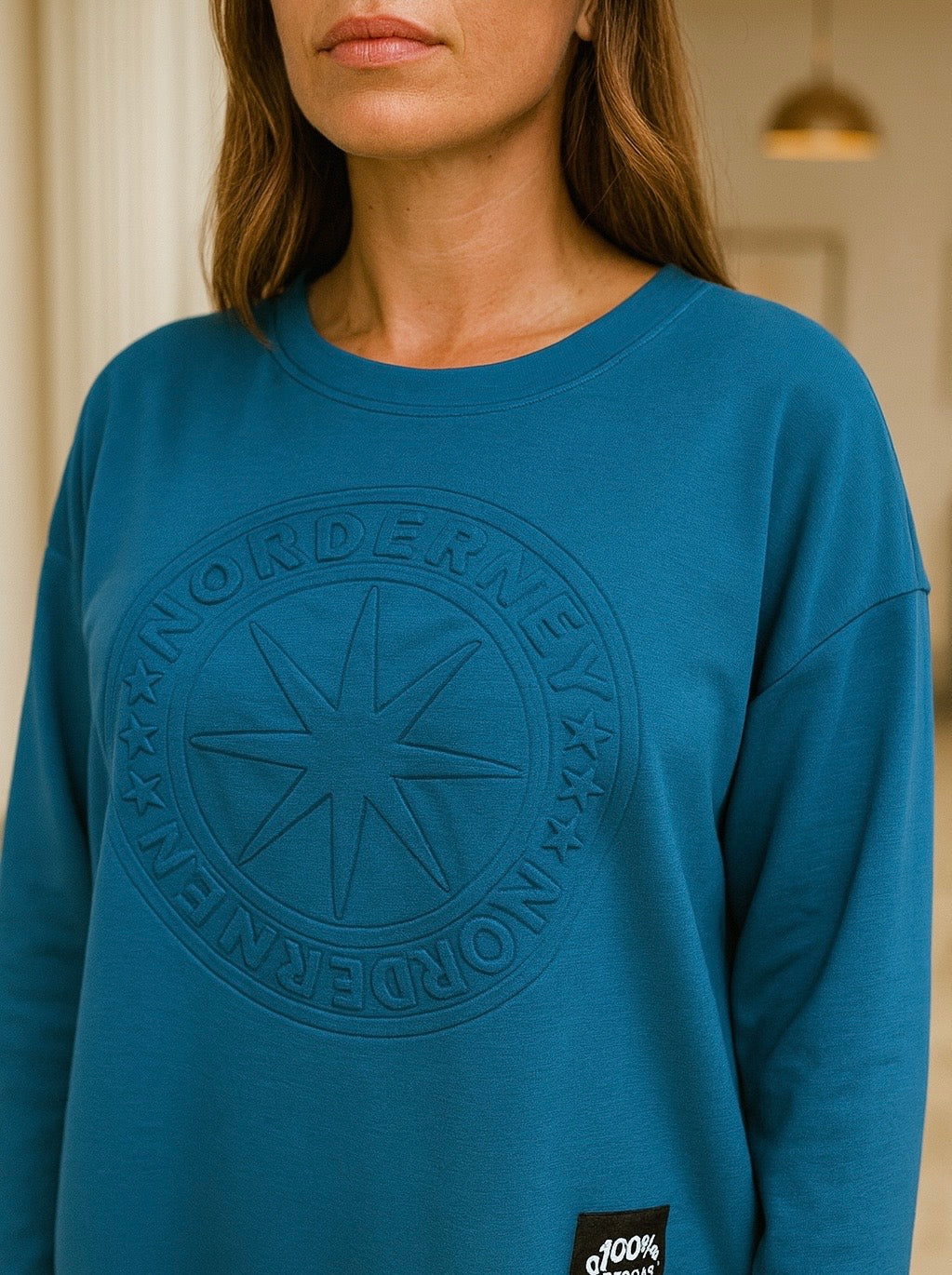 Norderney Badge Detail Sweatshirt - Teal