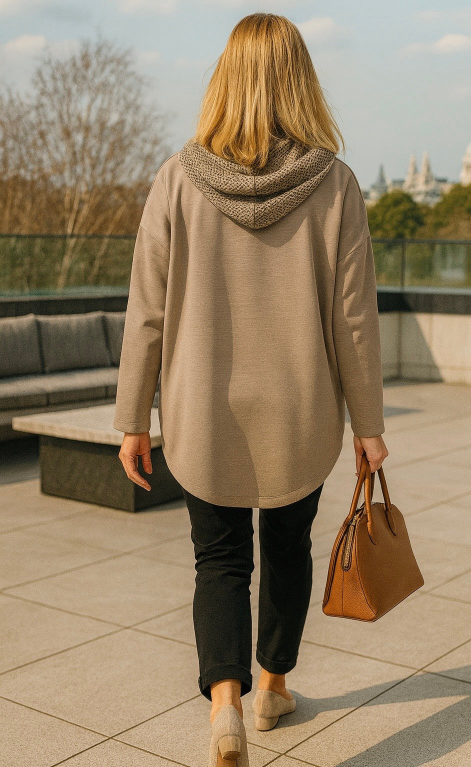 Light Weight Mesh Detail Pocketed Zip Milan Jacket - Mocha