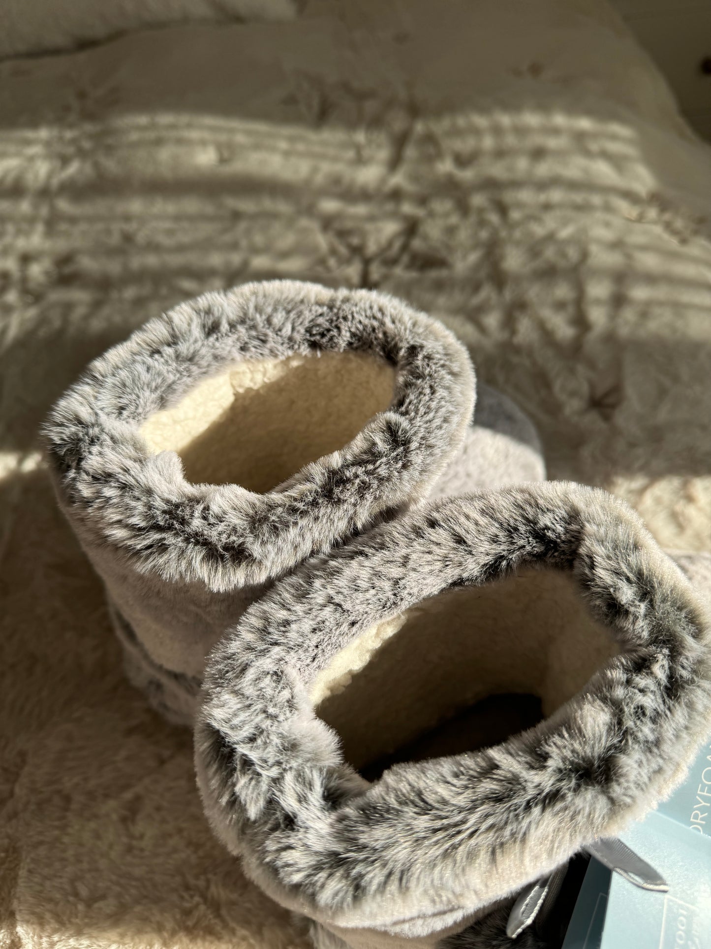 Cosy Memory Foam Inner Sole Faux Fur Lined Dr Lightfoot Slipper Boots - Wolf Grey