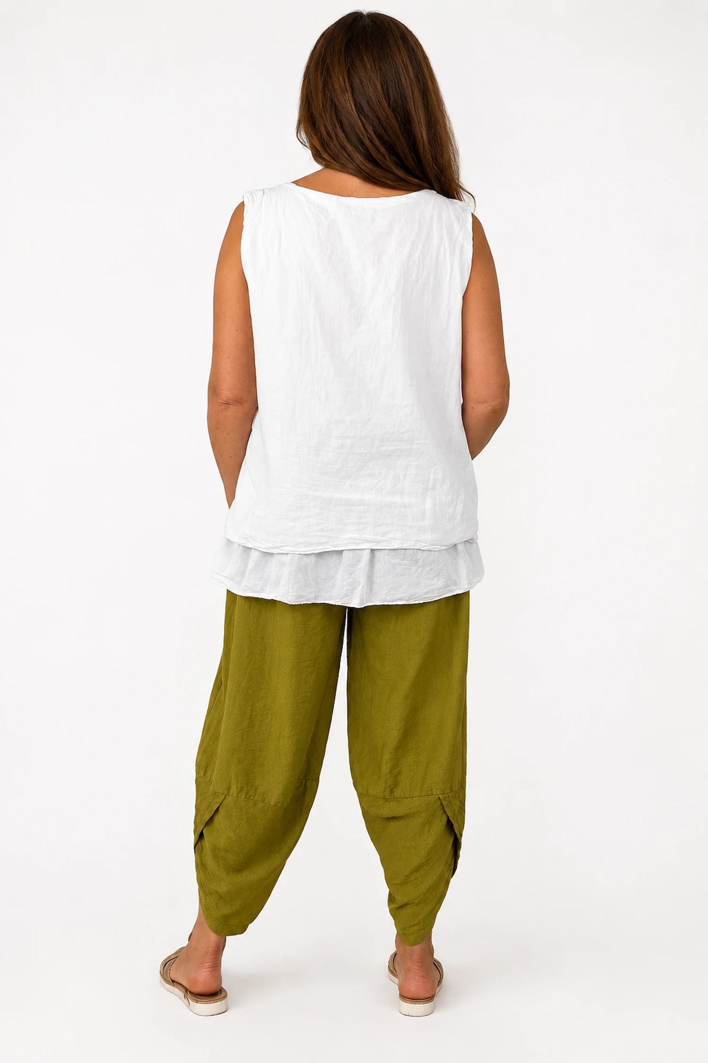 Pure Cotton Fully Lined Embroidery Anglaise Missi Vest - White