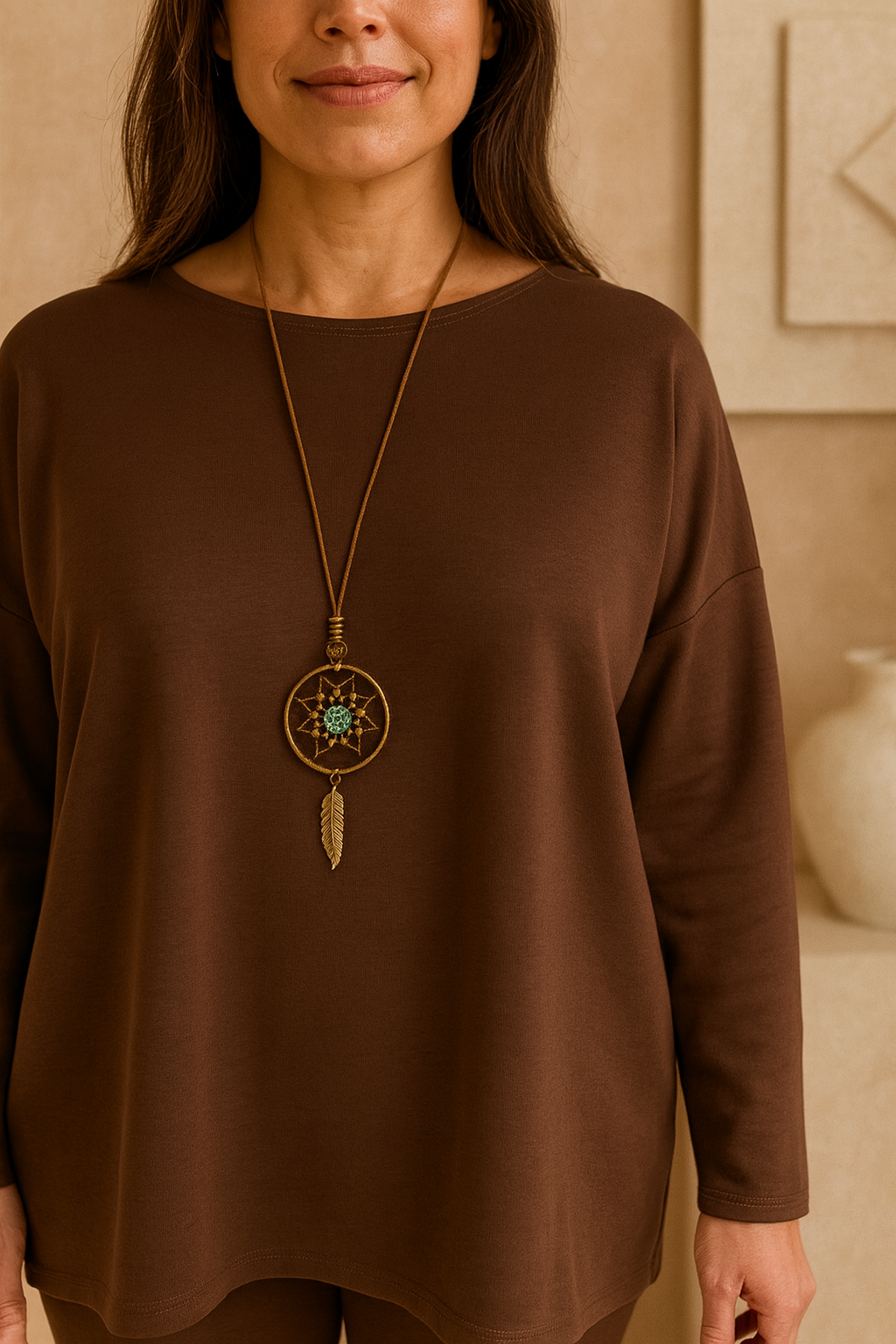 Vienna Necklace Top - Chocolate