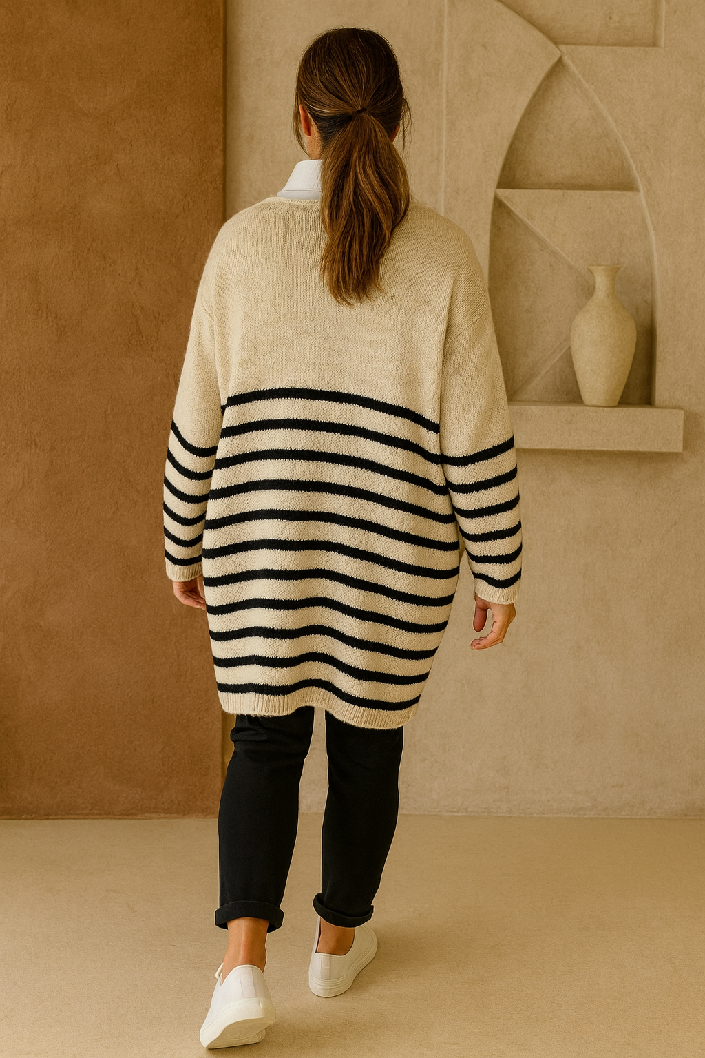 Dianna Stripe Knit Jumper - Oatmeal