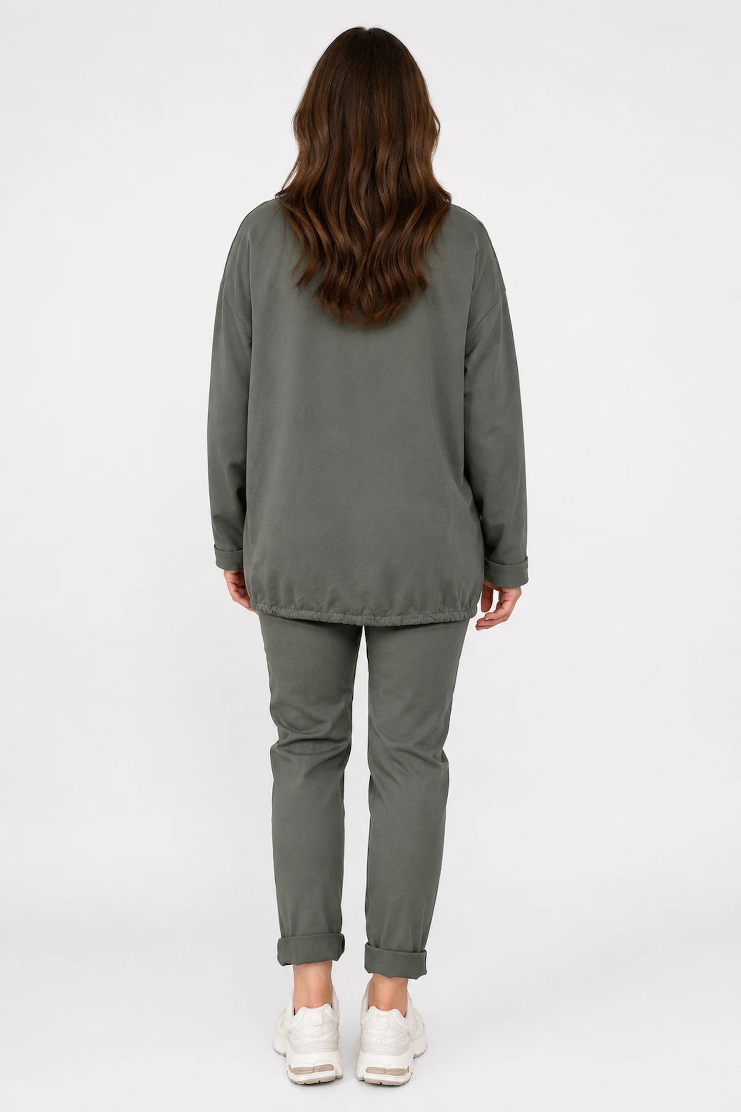 Cotton Embroidered Floral Tied Hem Flerissa Top - Khaki