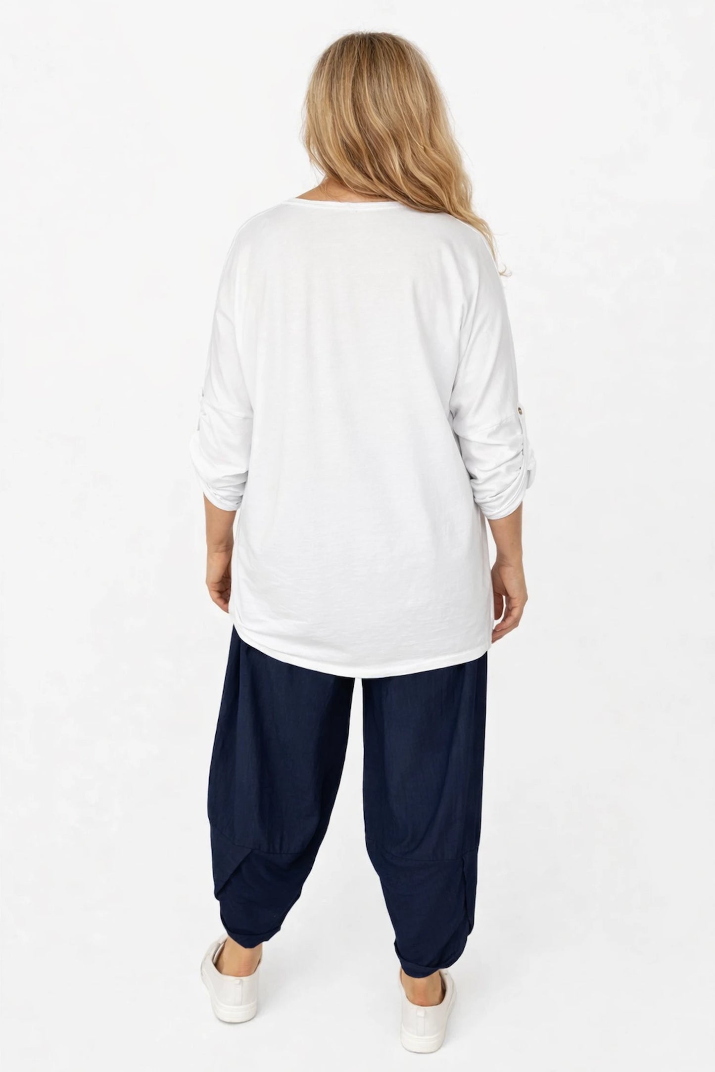 Button Detail Kala Button Sleeve Top - White