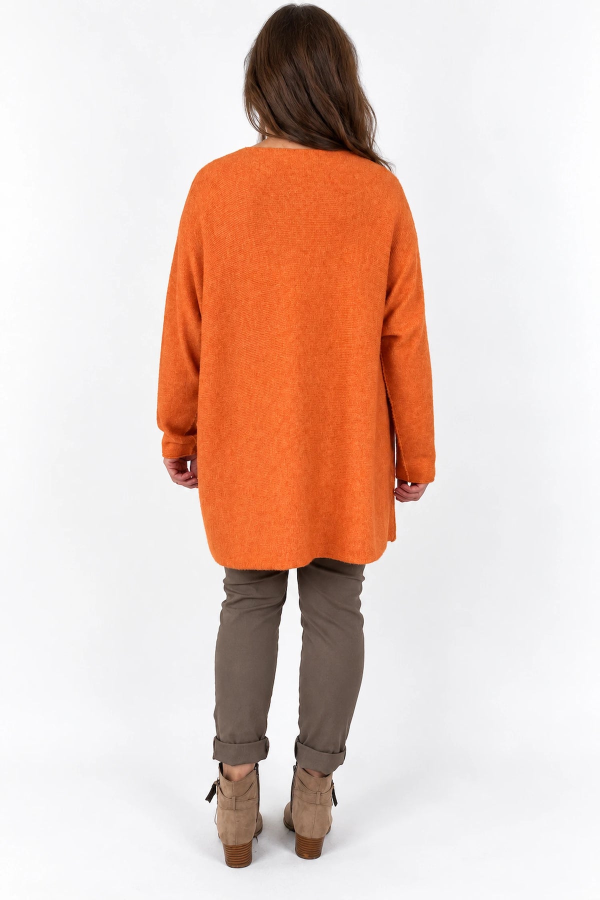 Fine Knit Seam Sleeve Tulia Top - Tuscan Amber