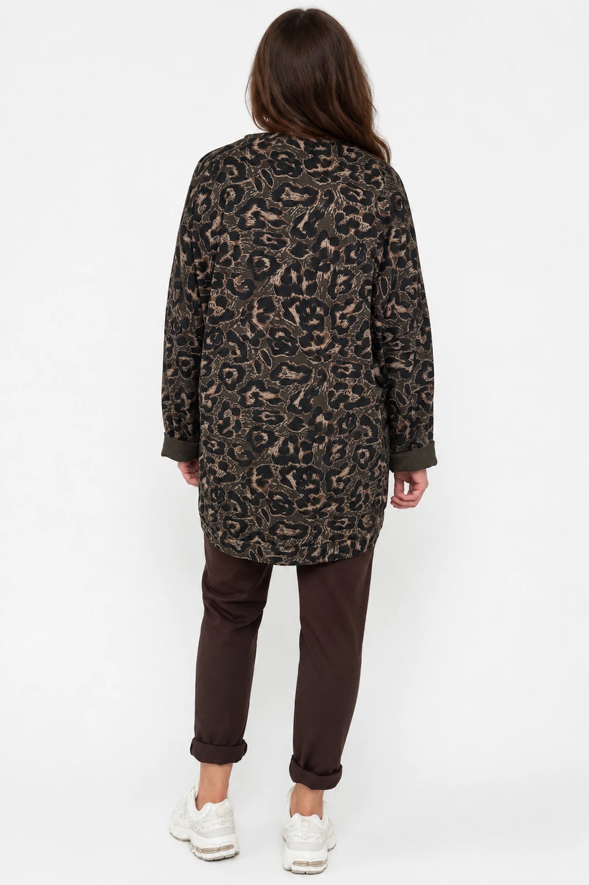 Pure Cotton Divera Leopard Top - Chocolate